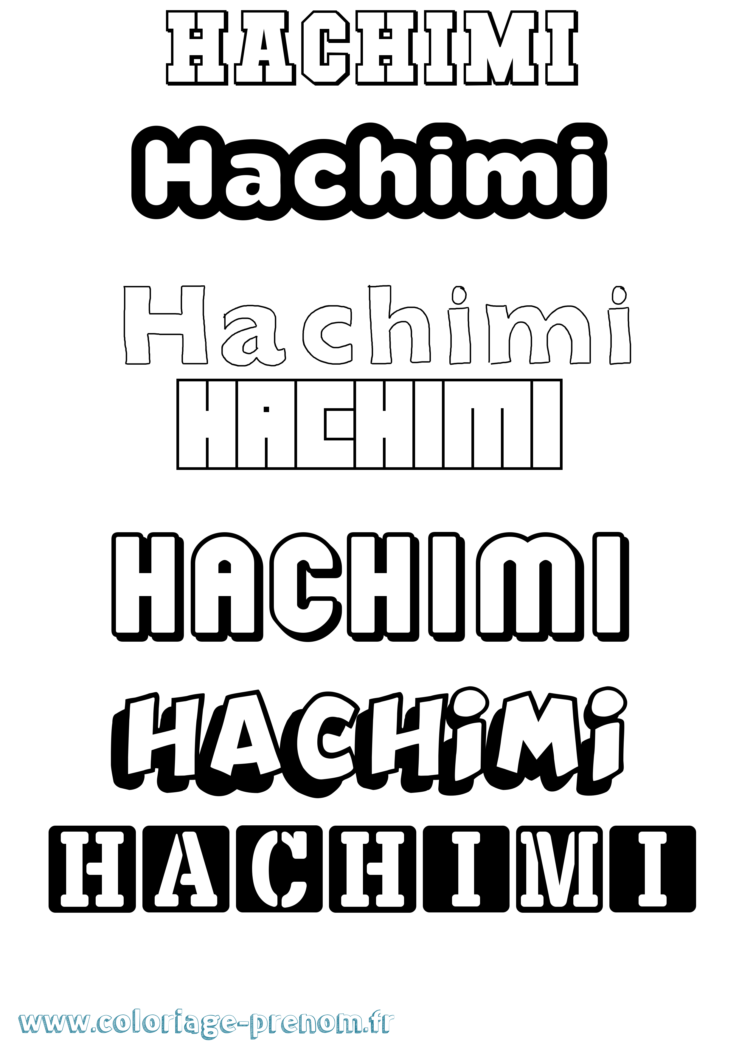 Coloriage prénom Hachimi Simple