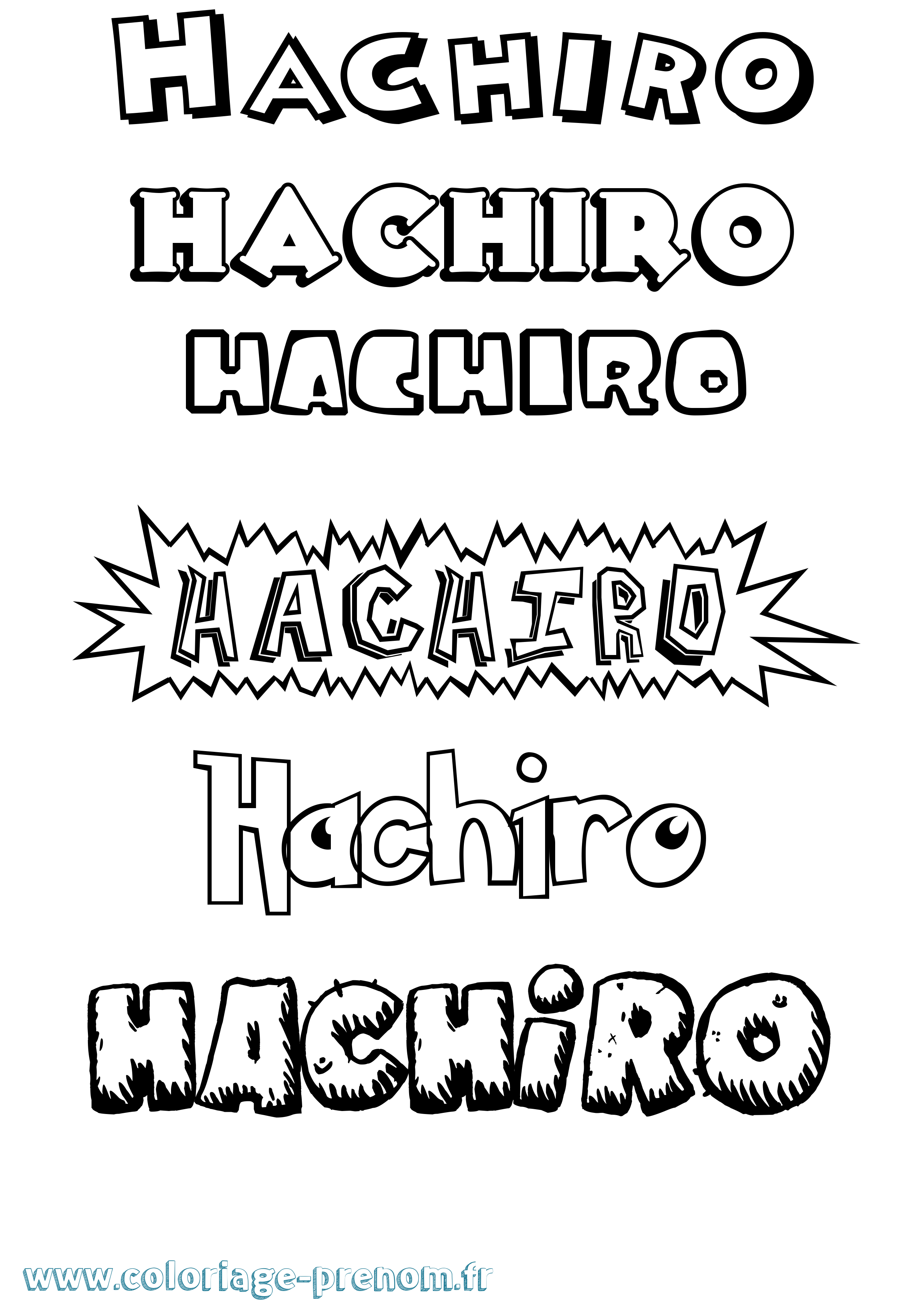 Coloriage prénom Hachiro Dessin Animé