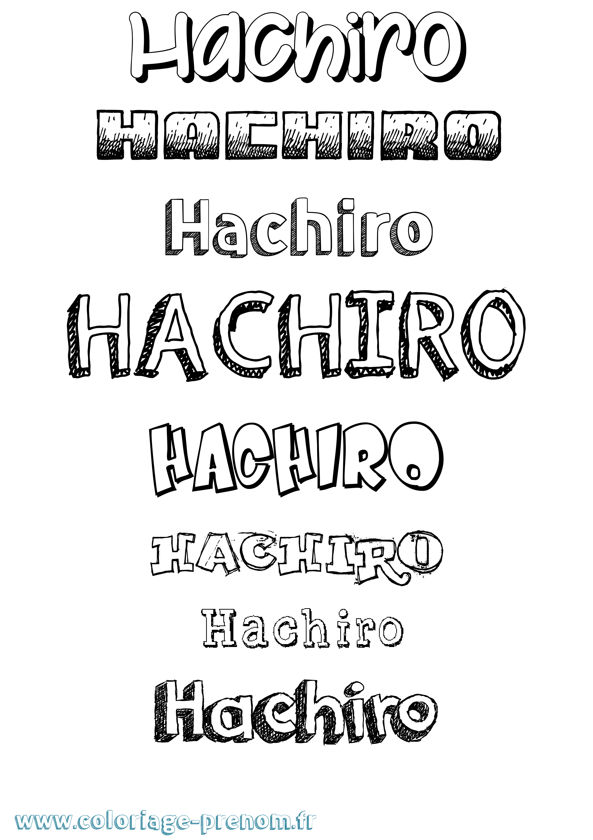 Coloriage prénom Hachiro Dessiné