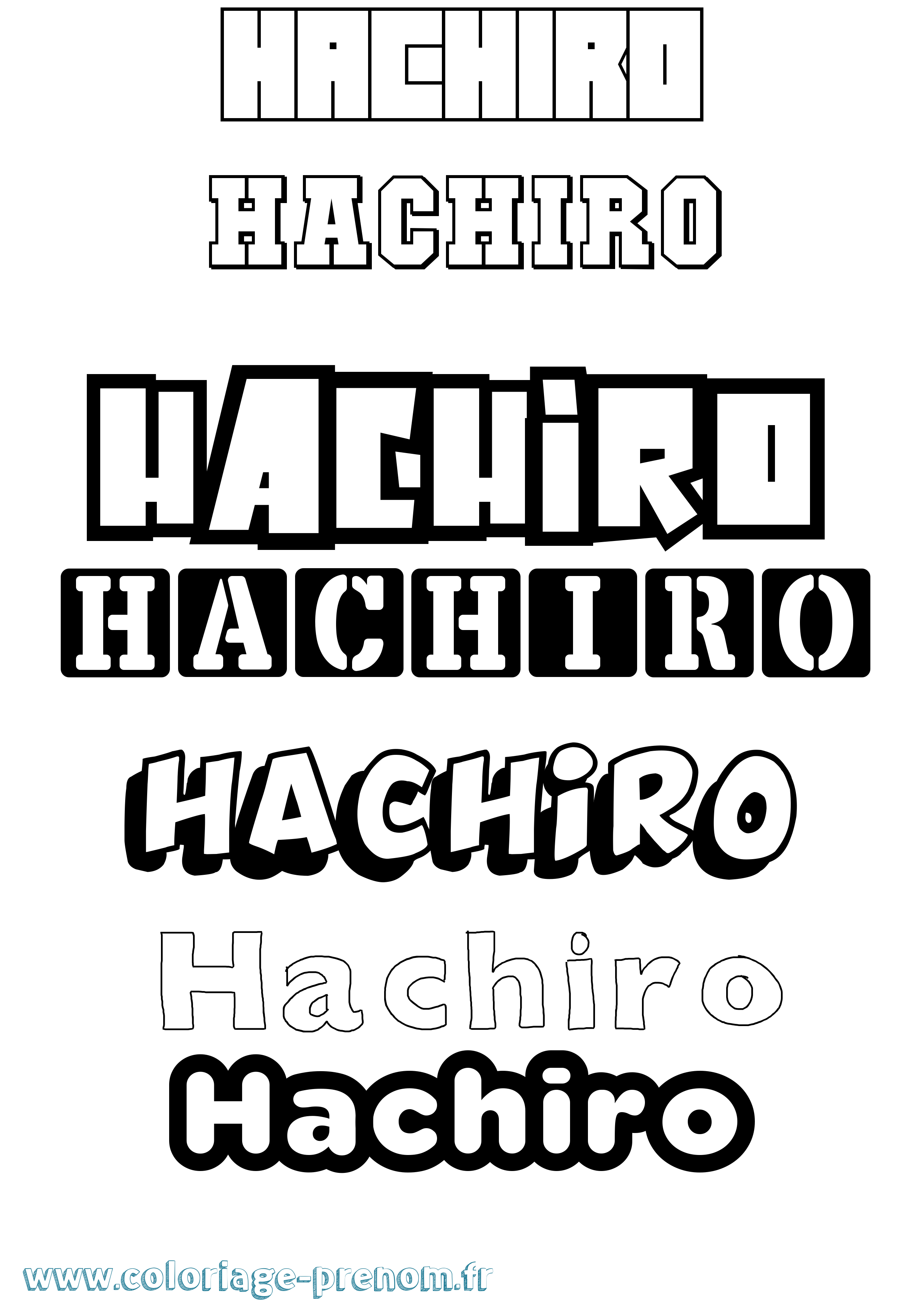Coloriage prénom Hachiro Simple