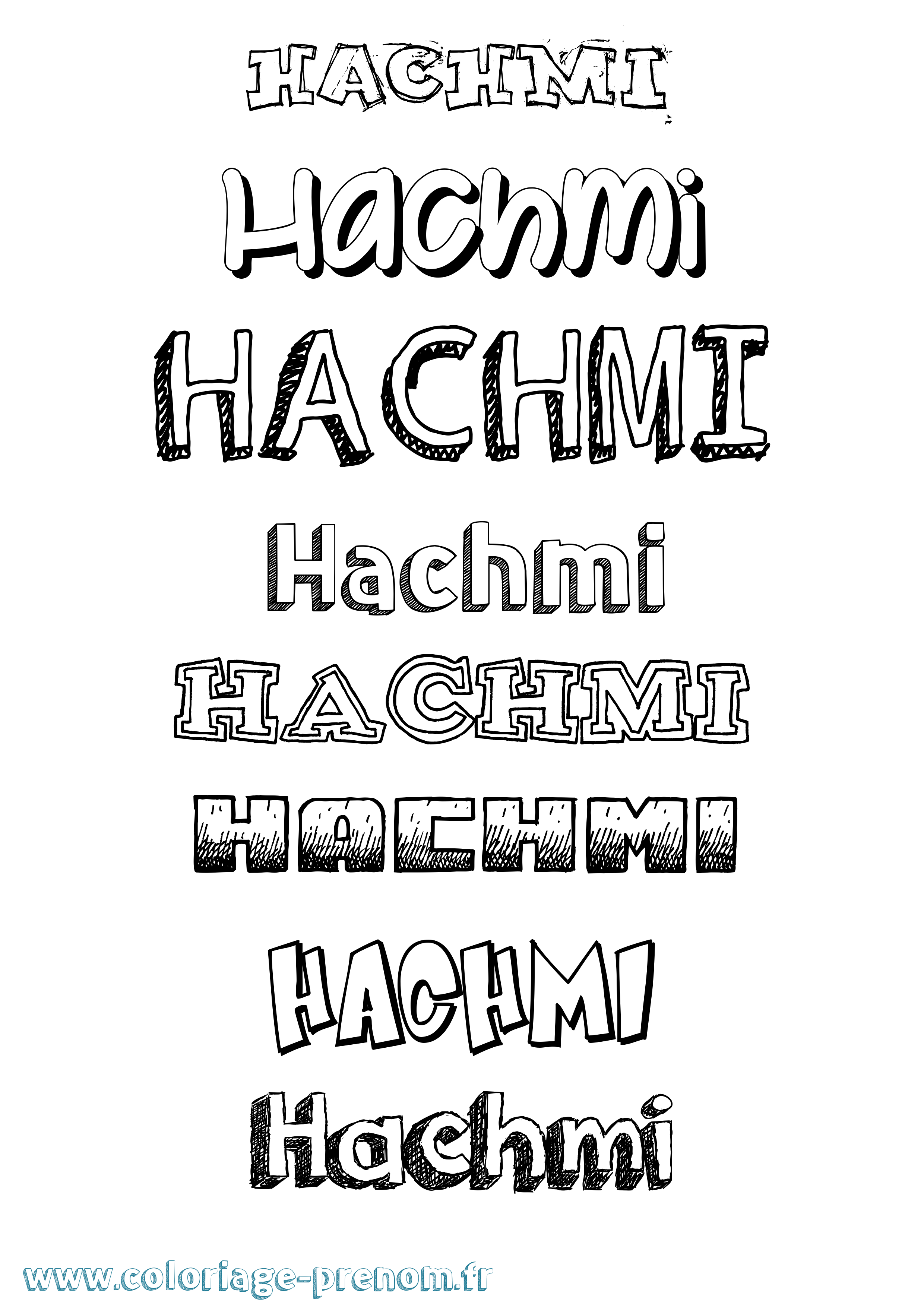 Coloriage prénom Hachmi Dessiné
