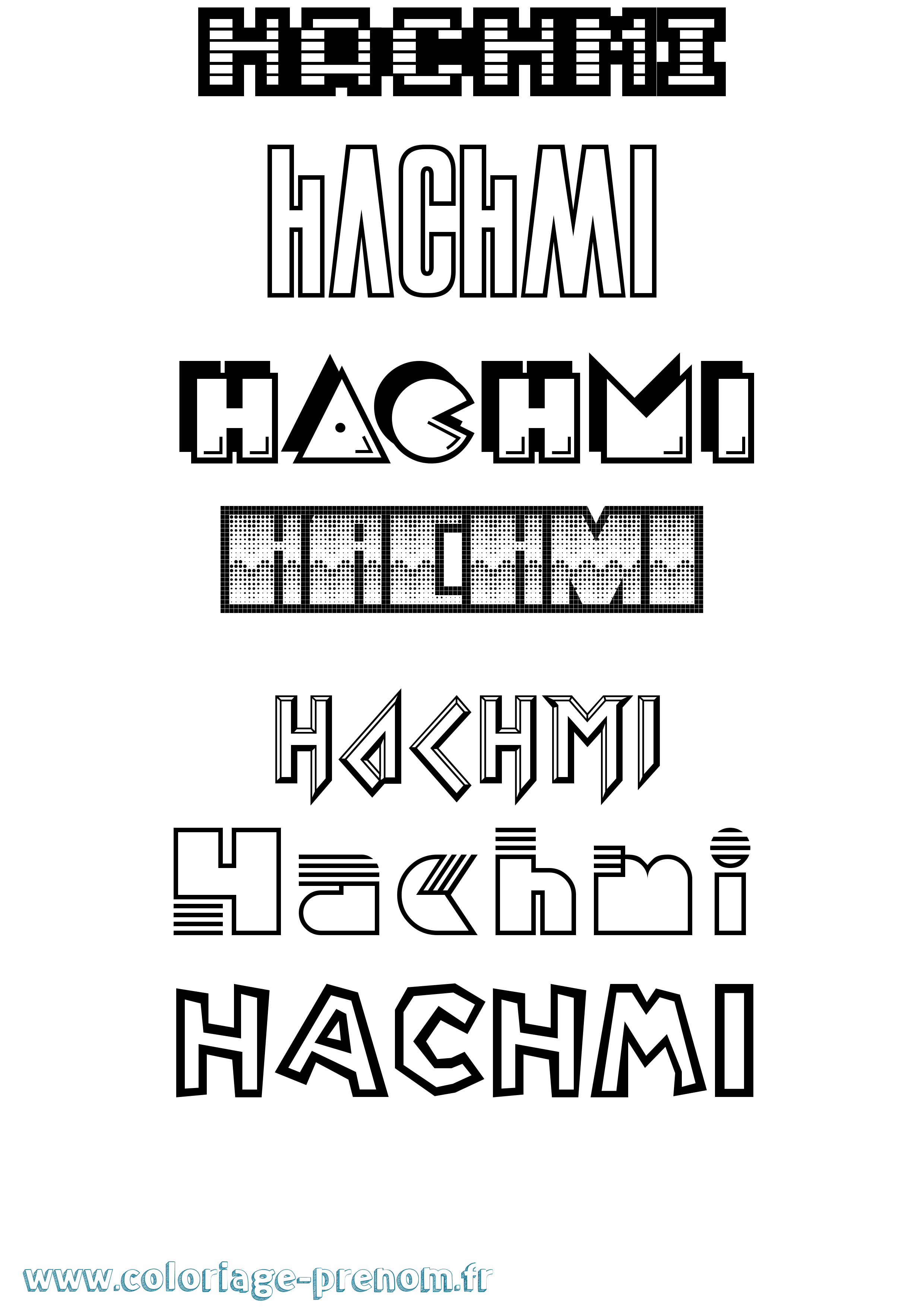 Coloriage prénom Hachmi Jeux Vidéos