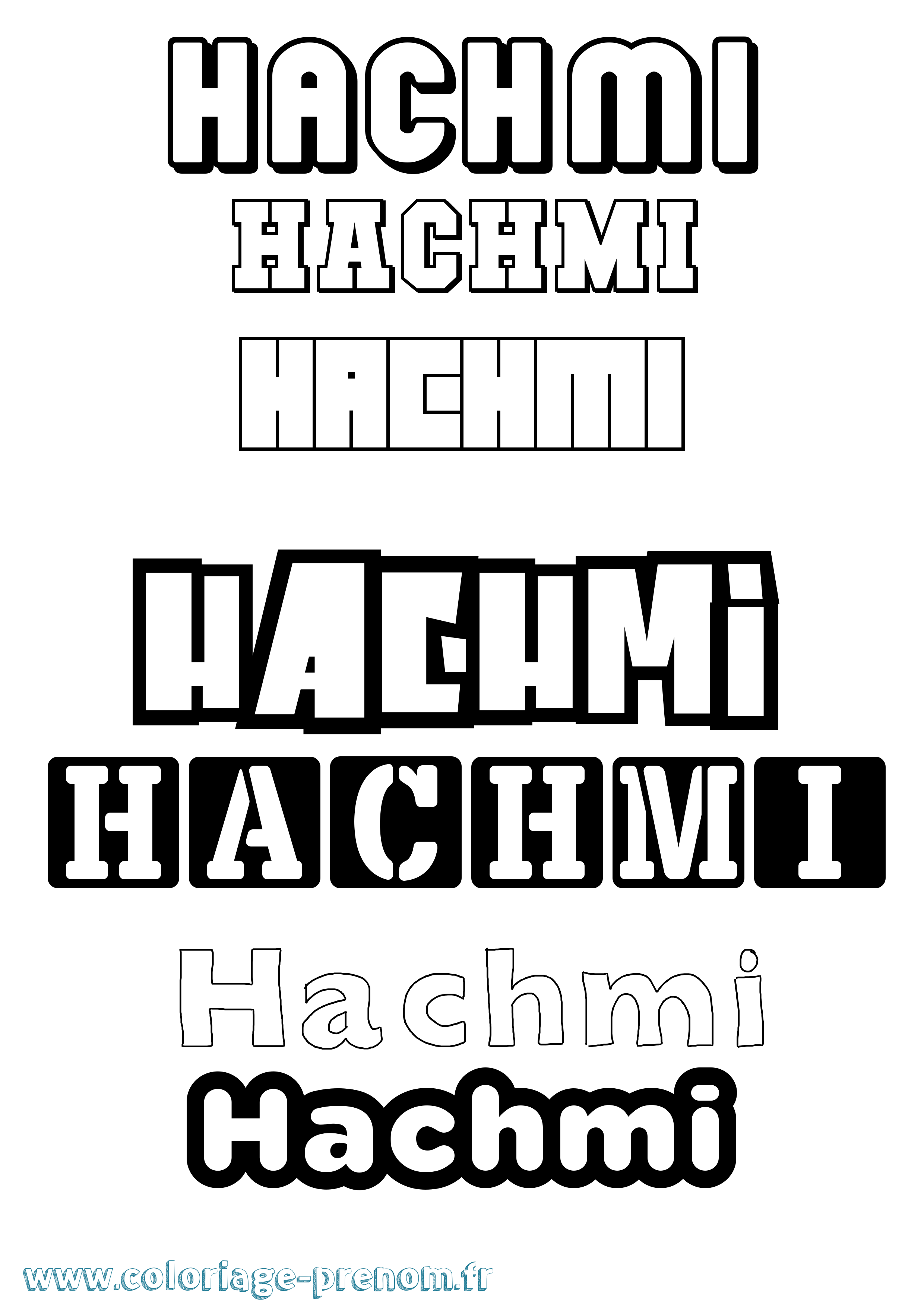 Coloriage prénom Hachmi Simple