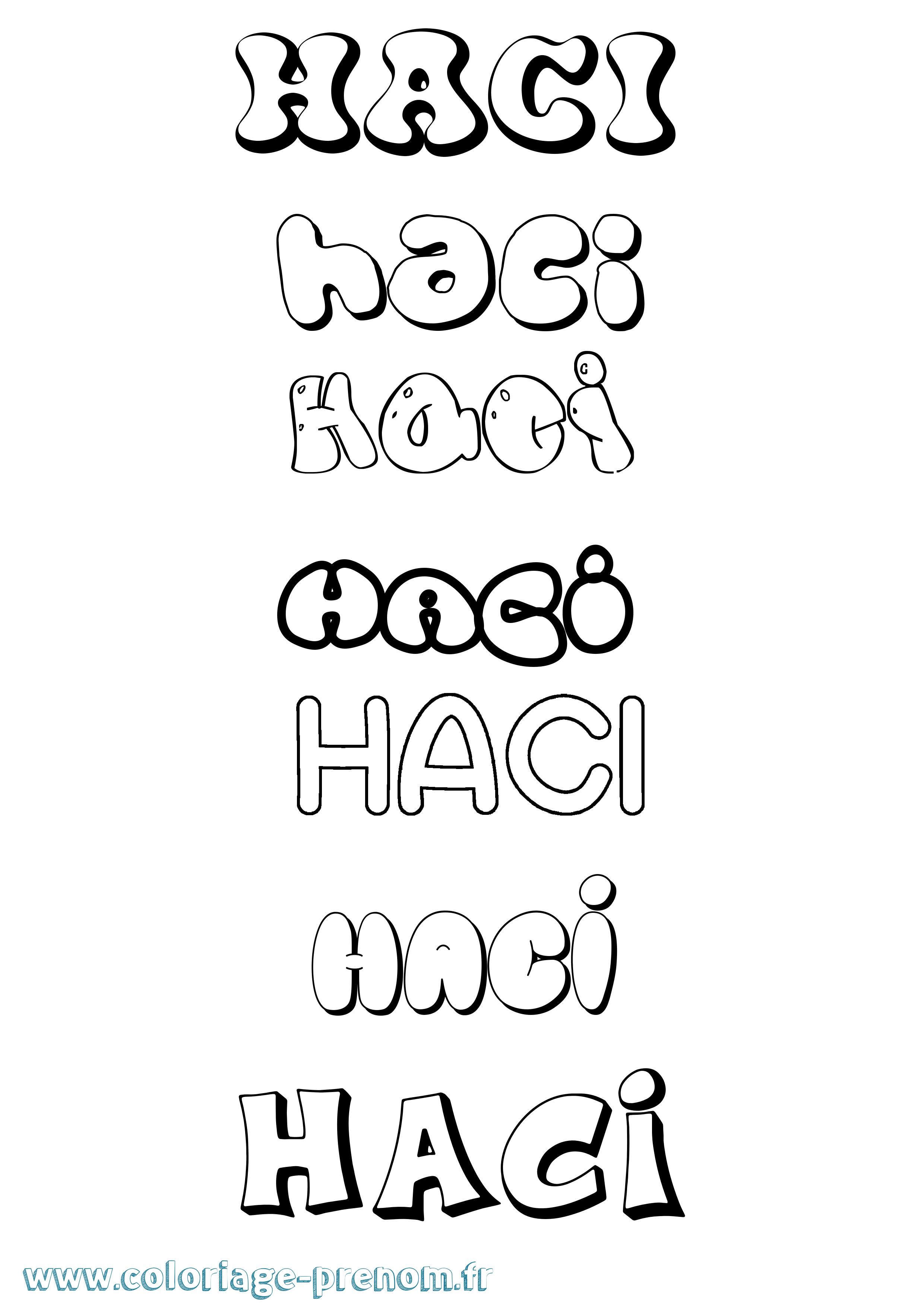 Coloriage Haci Bubble Coloriage prénom Haci Bubble