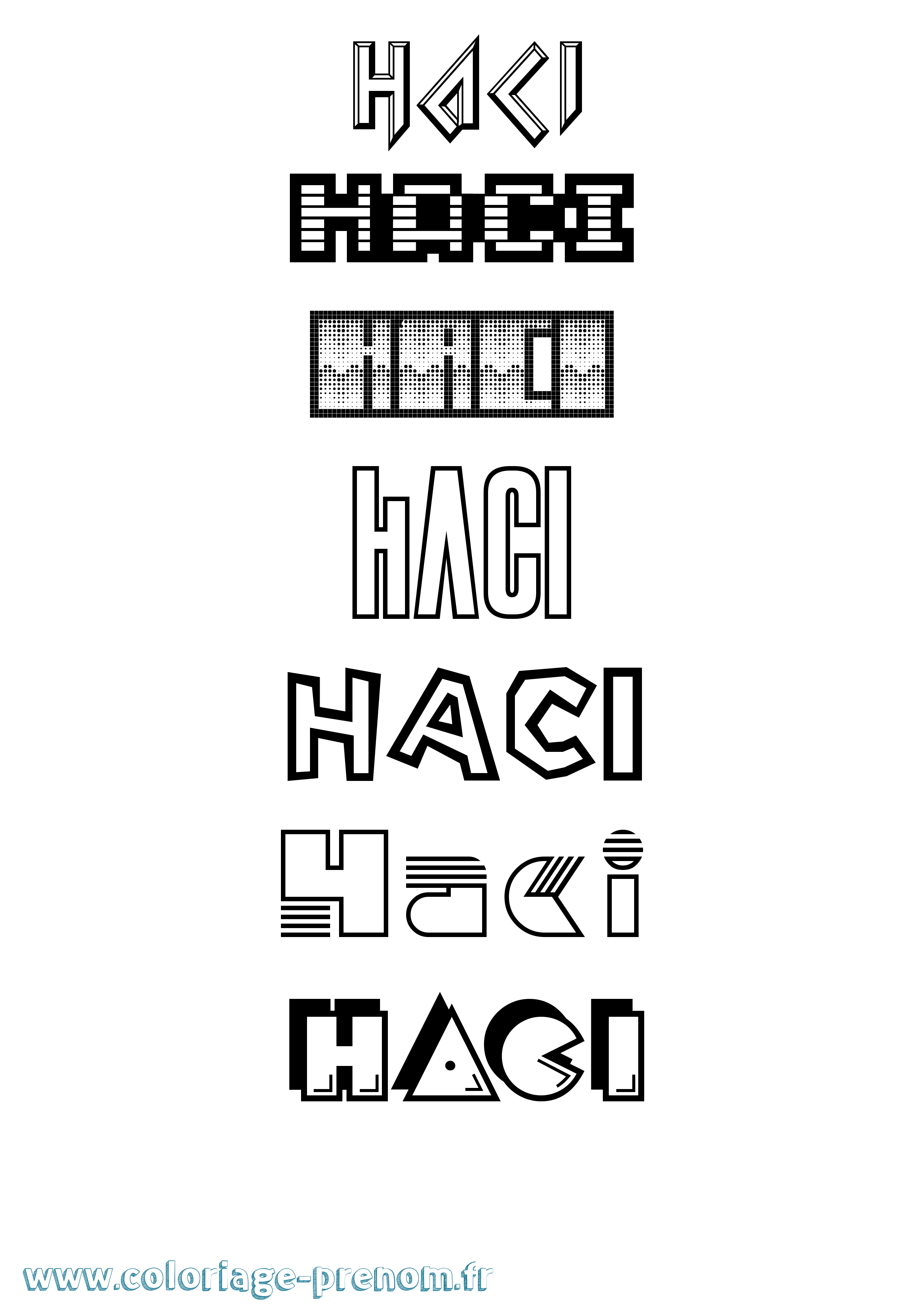 Coloriage Haci Jeux Vidéos Coloriage prénom Haci Jeux Vidéos
