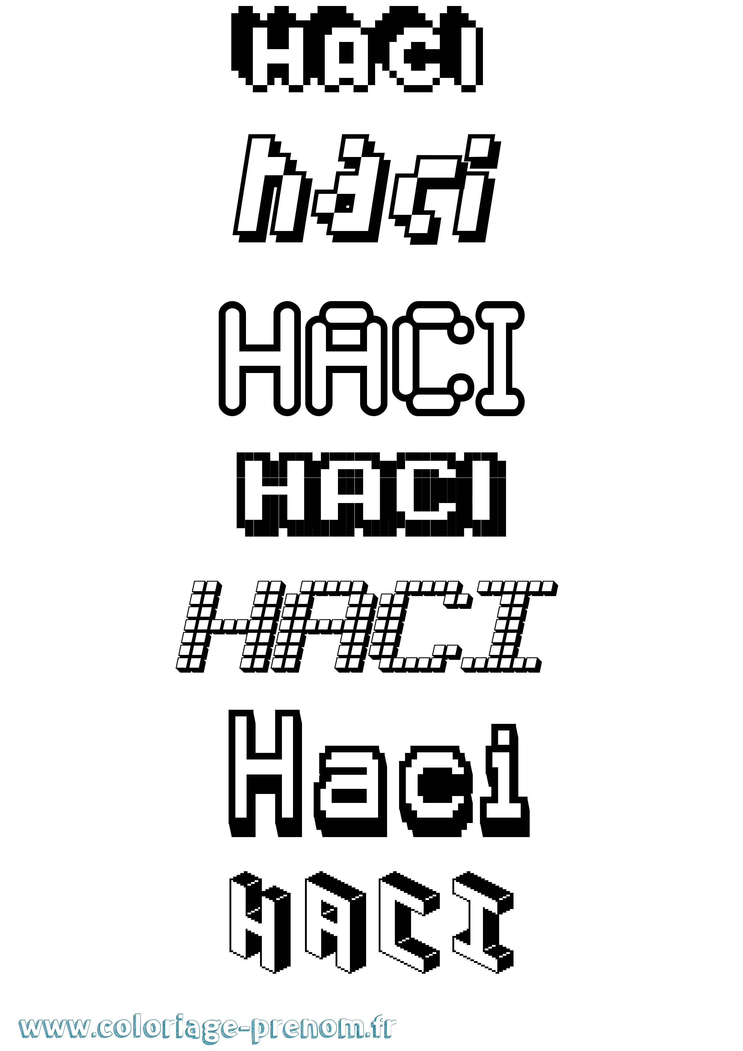 Coloriage Haci Pixel Coloriage prénom Haci Pixel