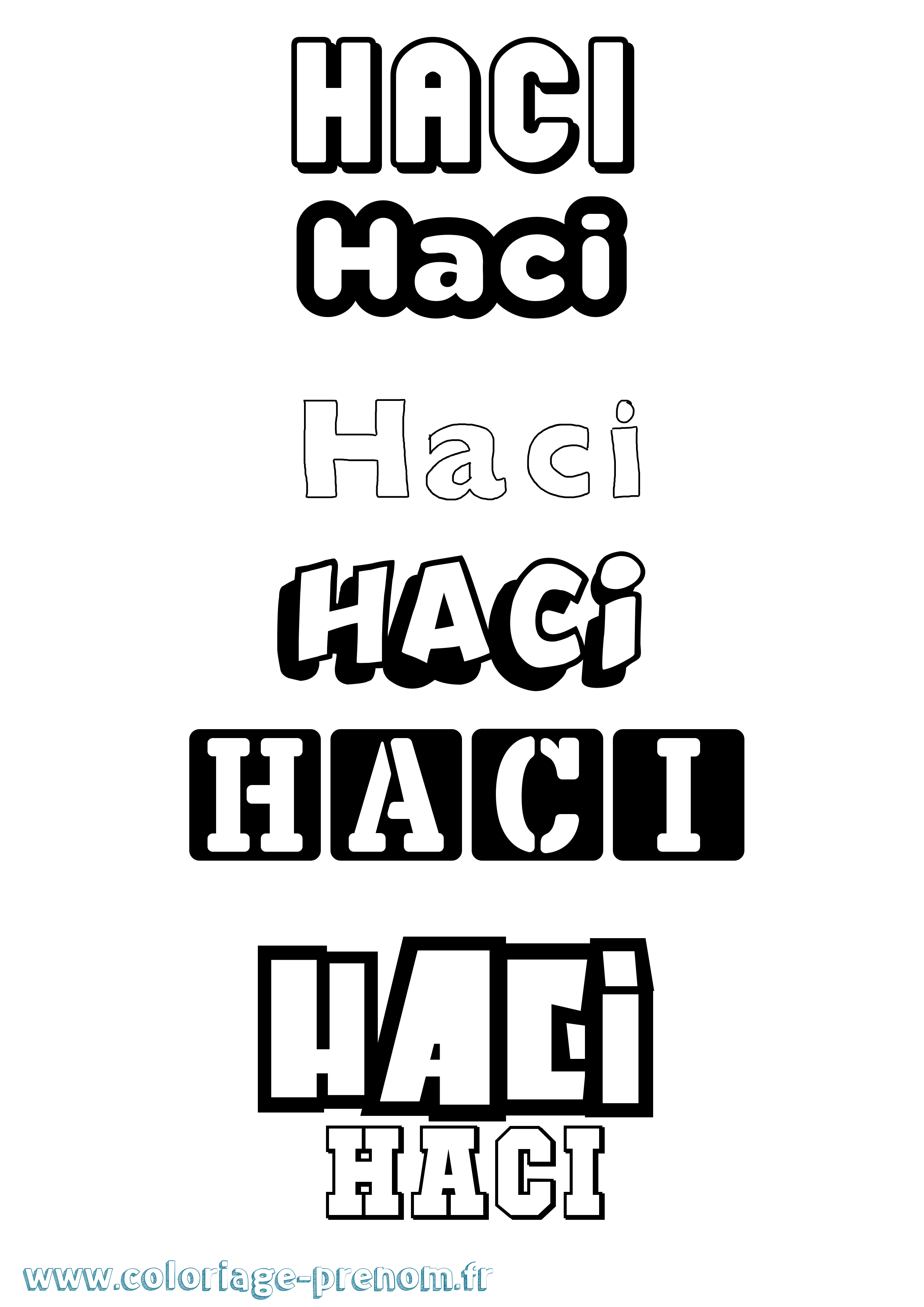 Coloriage Haci Simple Coloriage prénom Haci Simple