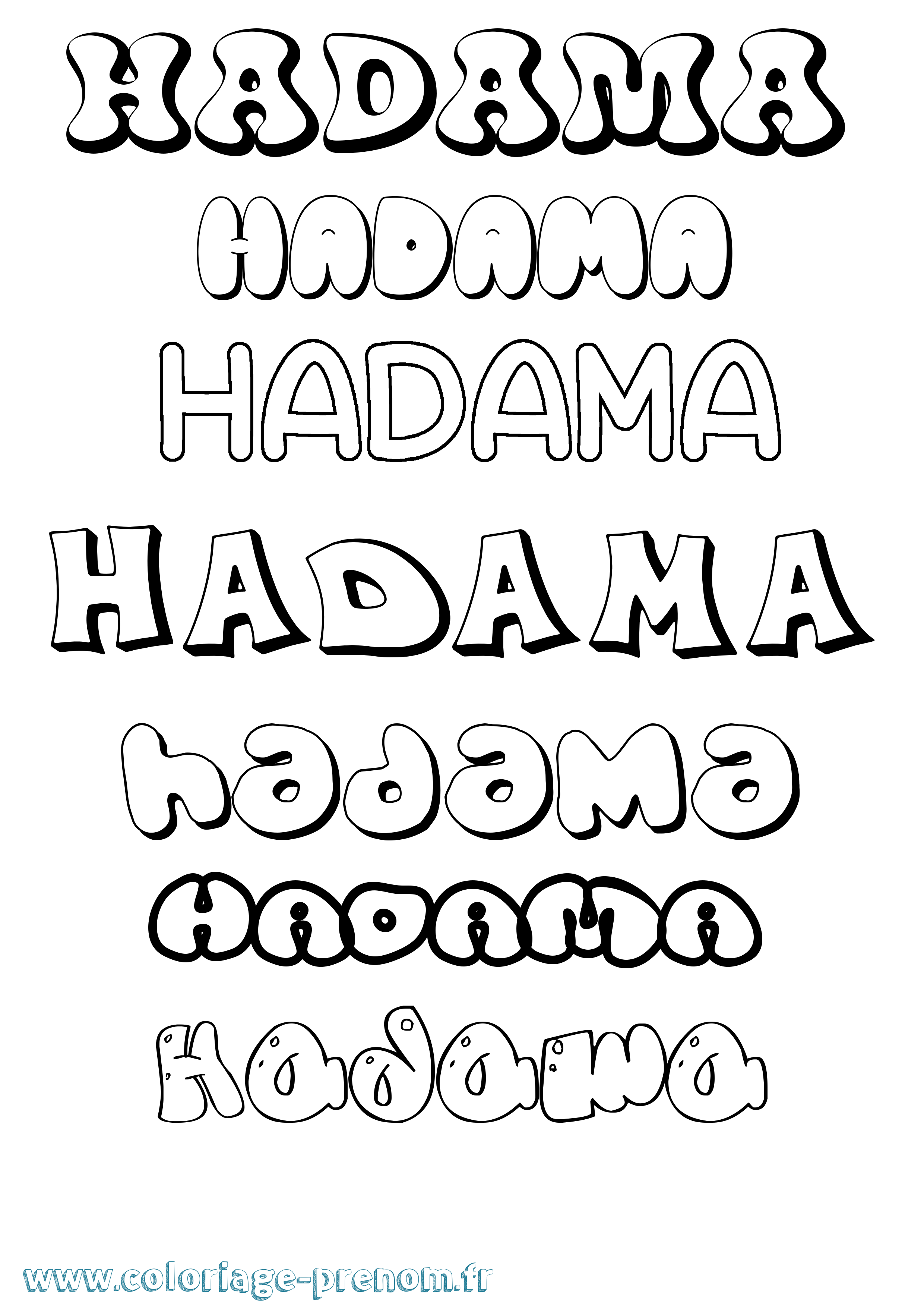 Coloriage Hadama Bubble Coloriage prénom Hadama Bubble