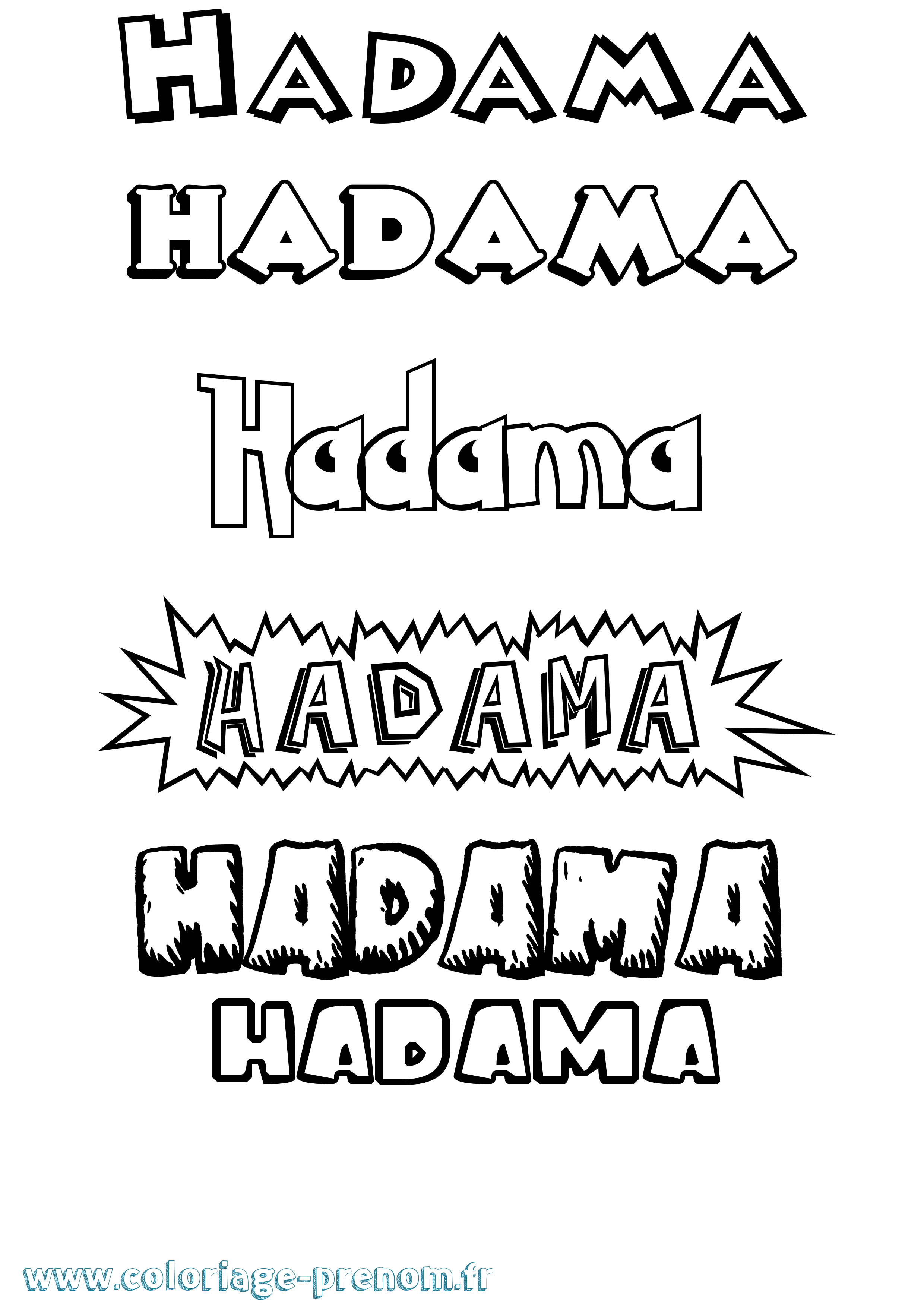 Coloriage prénom Hadama Dessin Animé