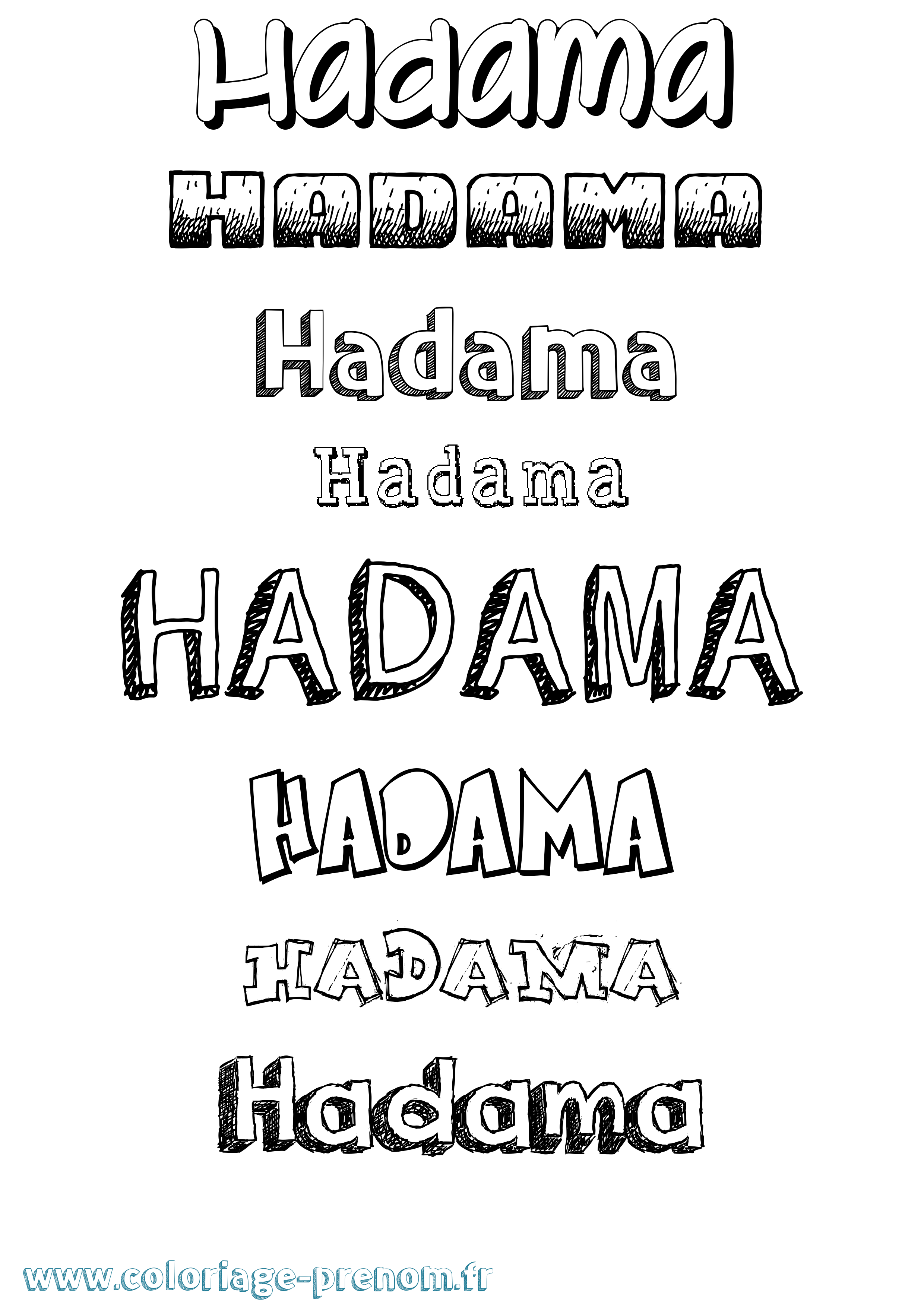 Coloriage prénom Hadama Dessiné