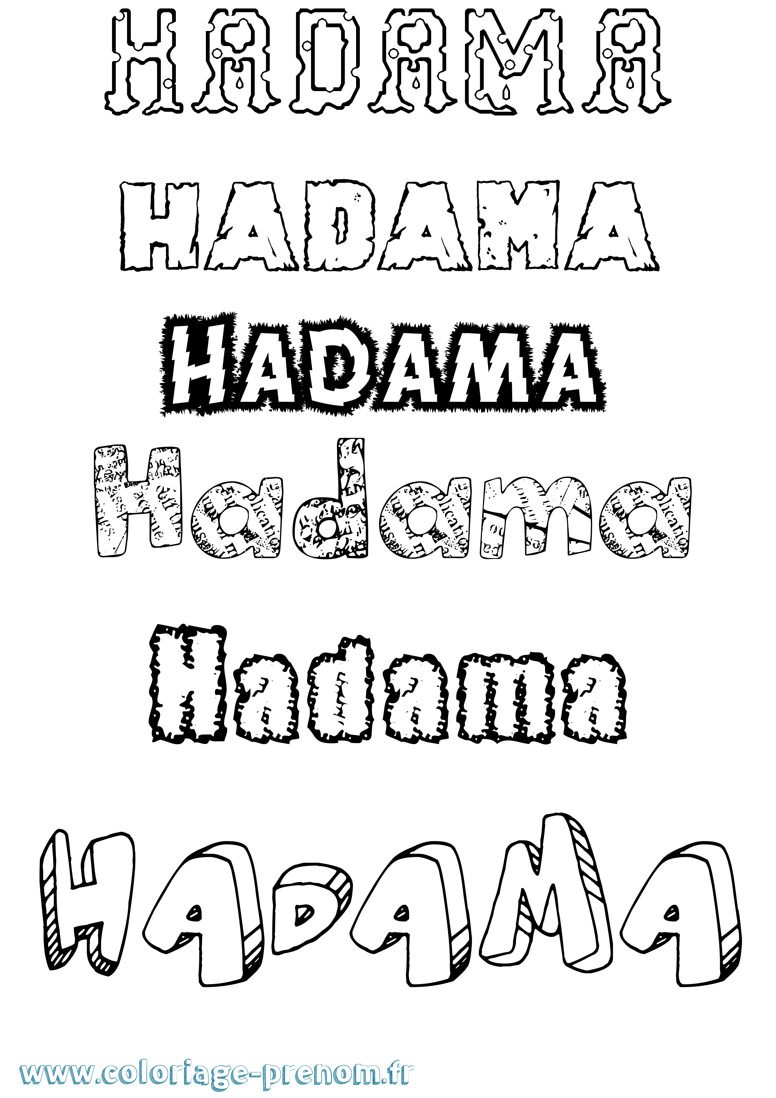 Coloriage Hadama Destructuré Coloriage prénom Hadama Destructuré