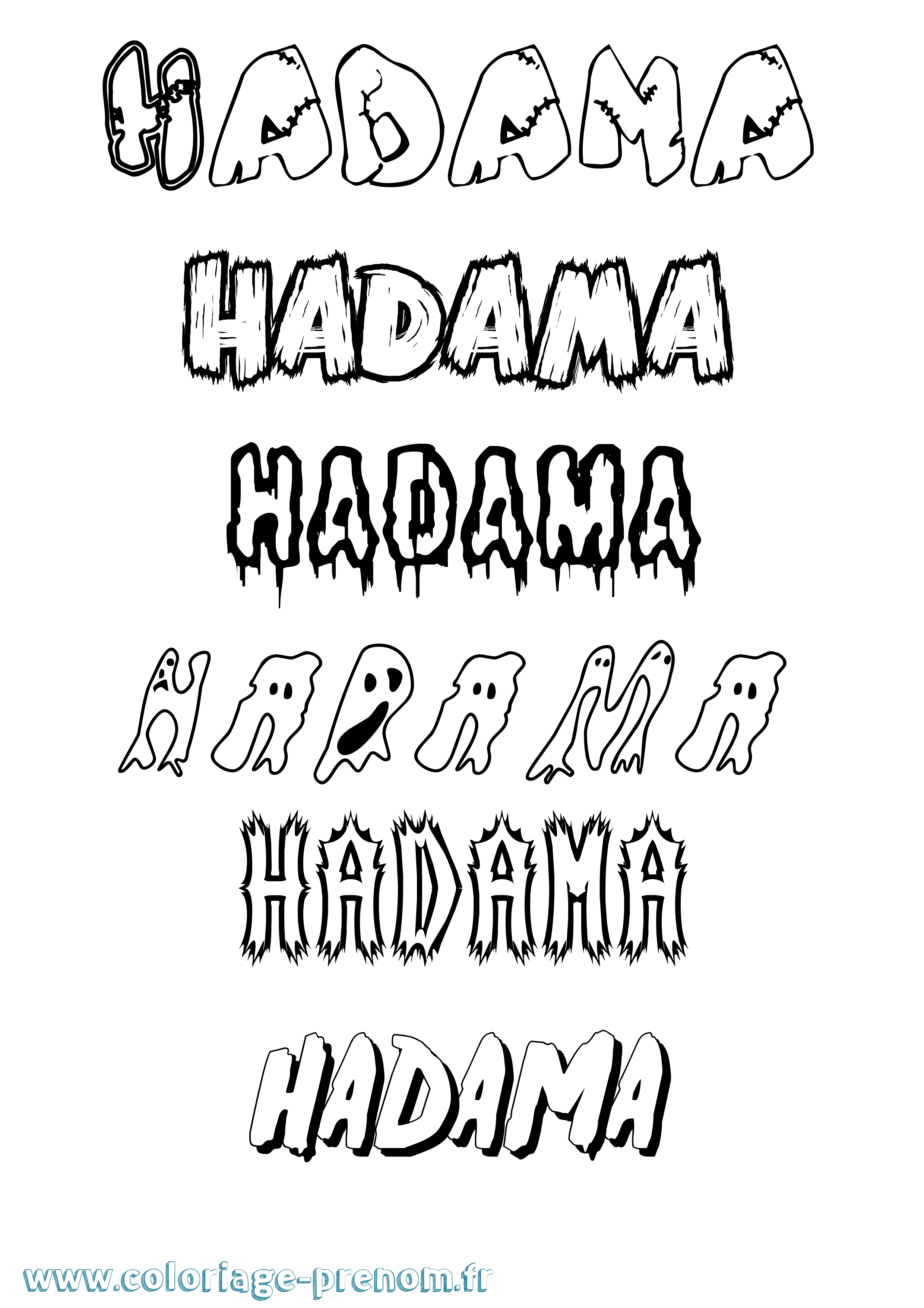 Coloriage Hadama Frisson Coloriage prénom Hadama Frisson