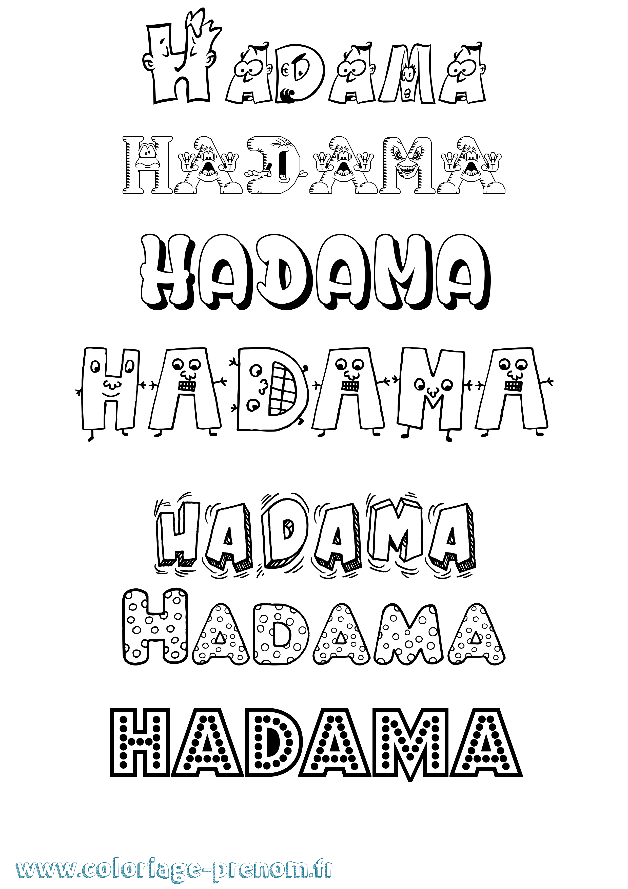 Coloriage Hadama Fun Coloriage prénom Hadama Fun