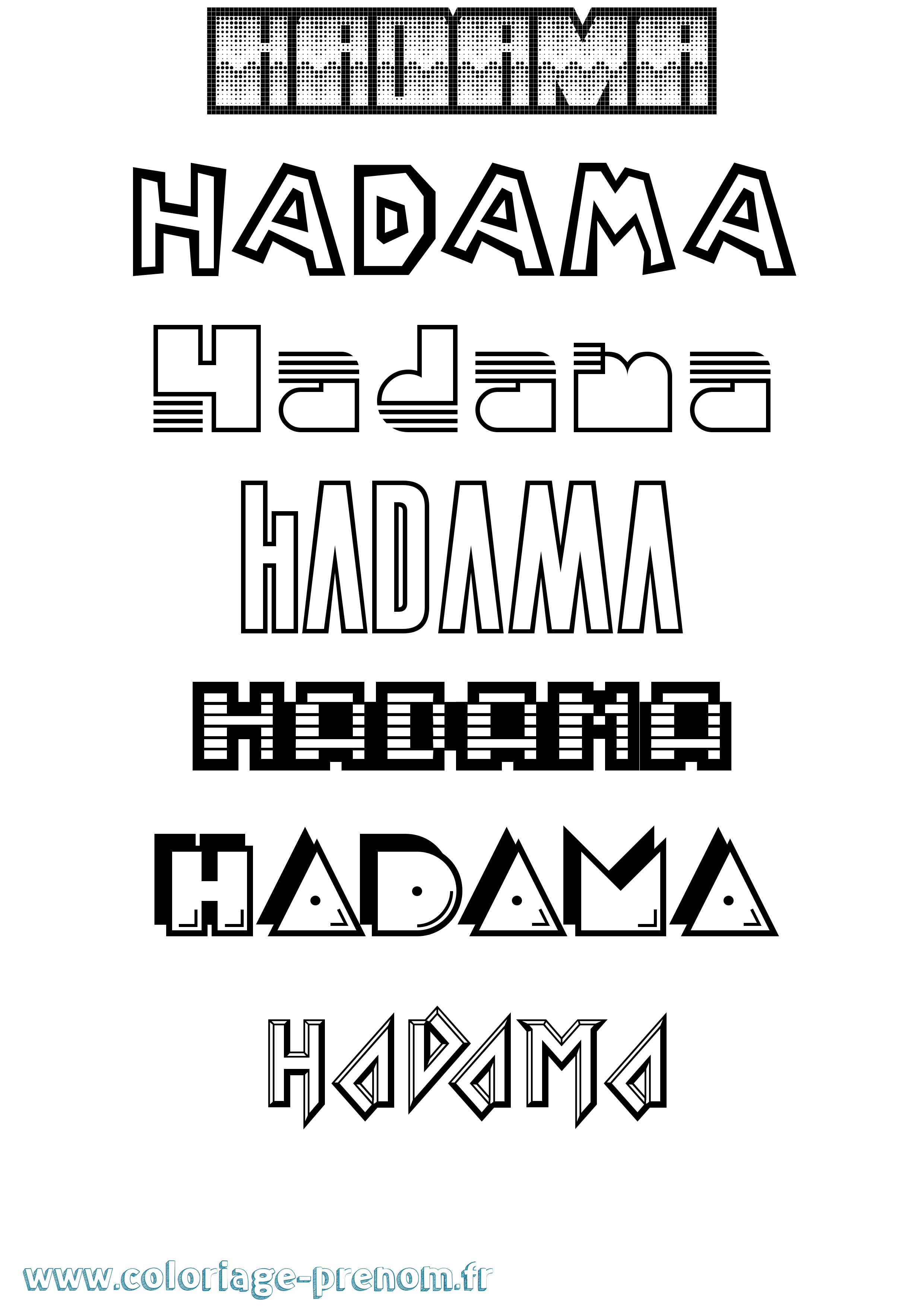Coloriage prénom Hadama Jeux Vidéos