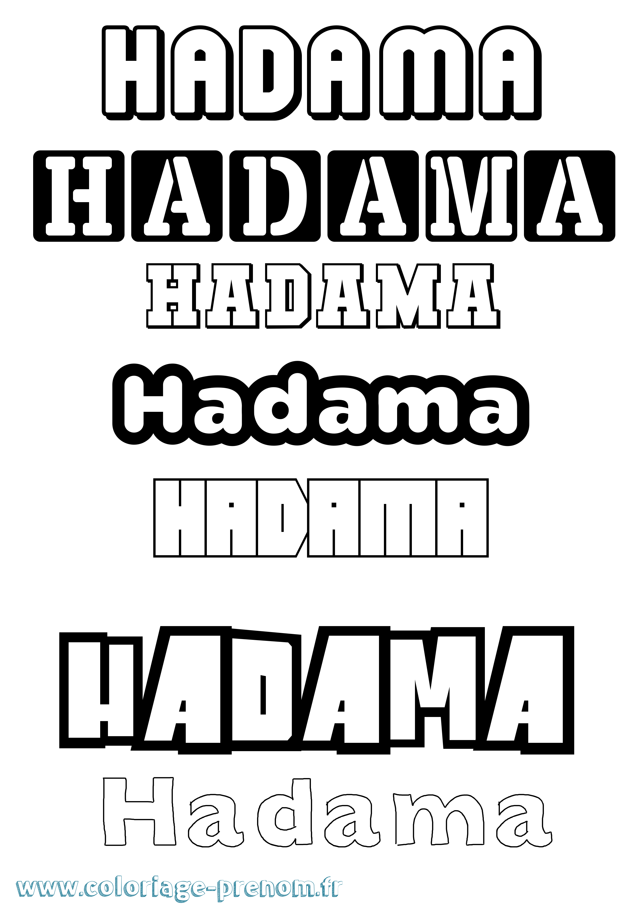 Coloriage prénom Hadama Simple