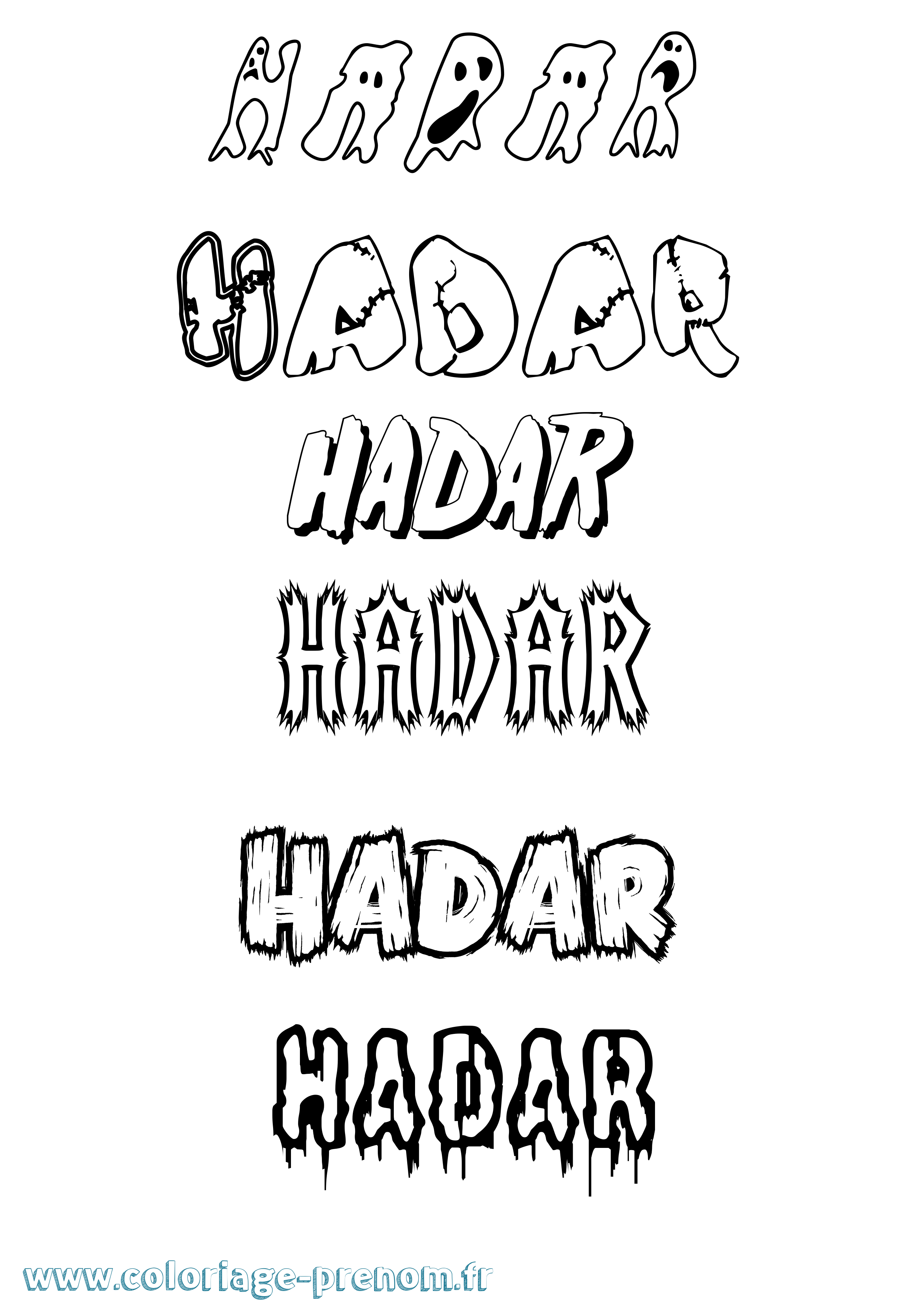 Coloriage Hadar Frisson Coloriage prénom Hadar Frisson