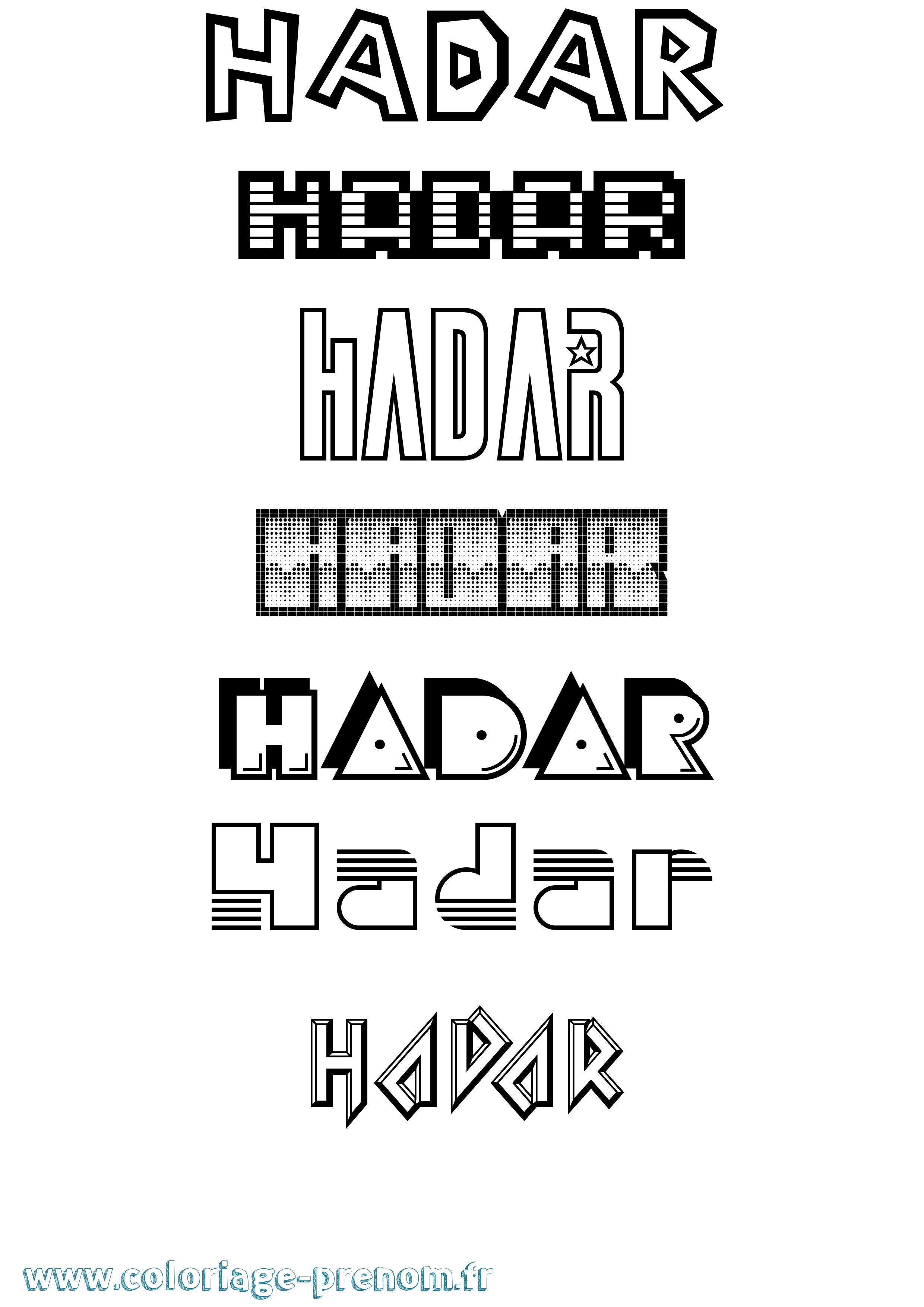 Coloriage Hadar Jeux Vidéos Coloriage prénom Hadar Jeux Vidéos