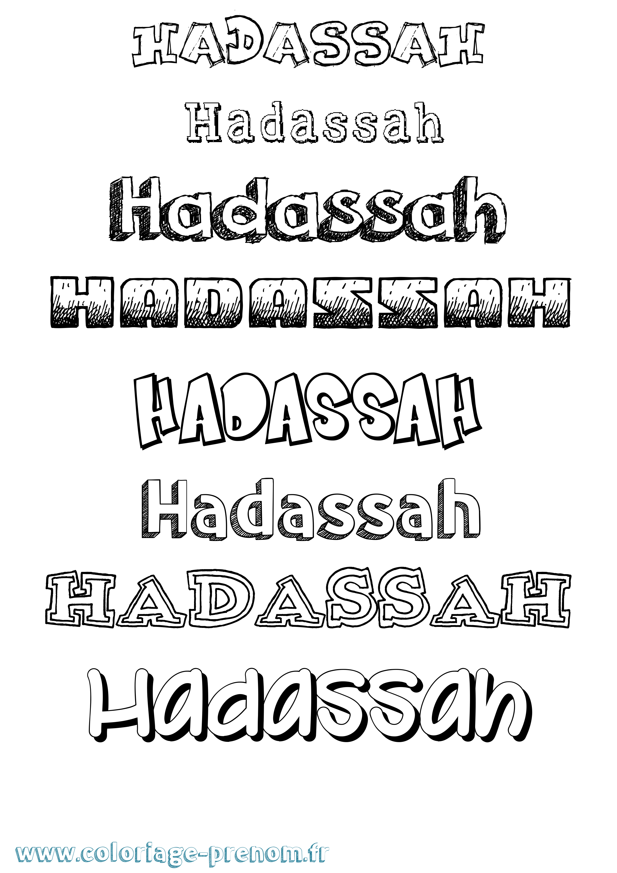 Coloriage Hadassah Dessiné Coloriage prénom Hadassah Dessiné