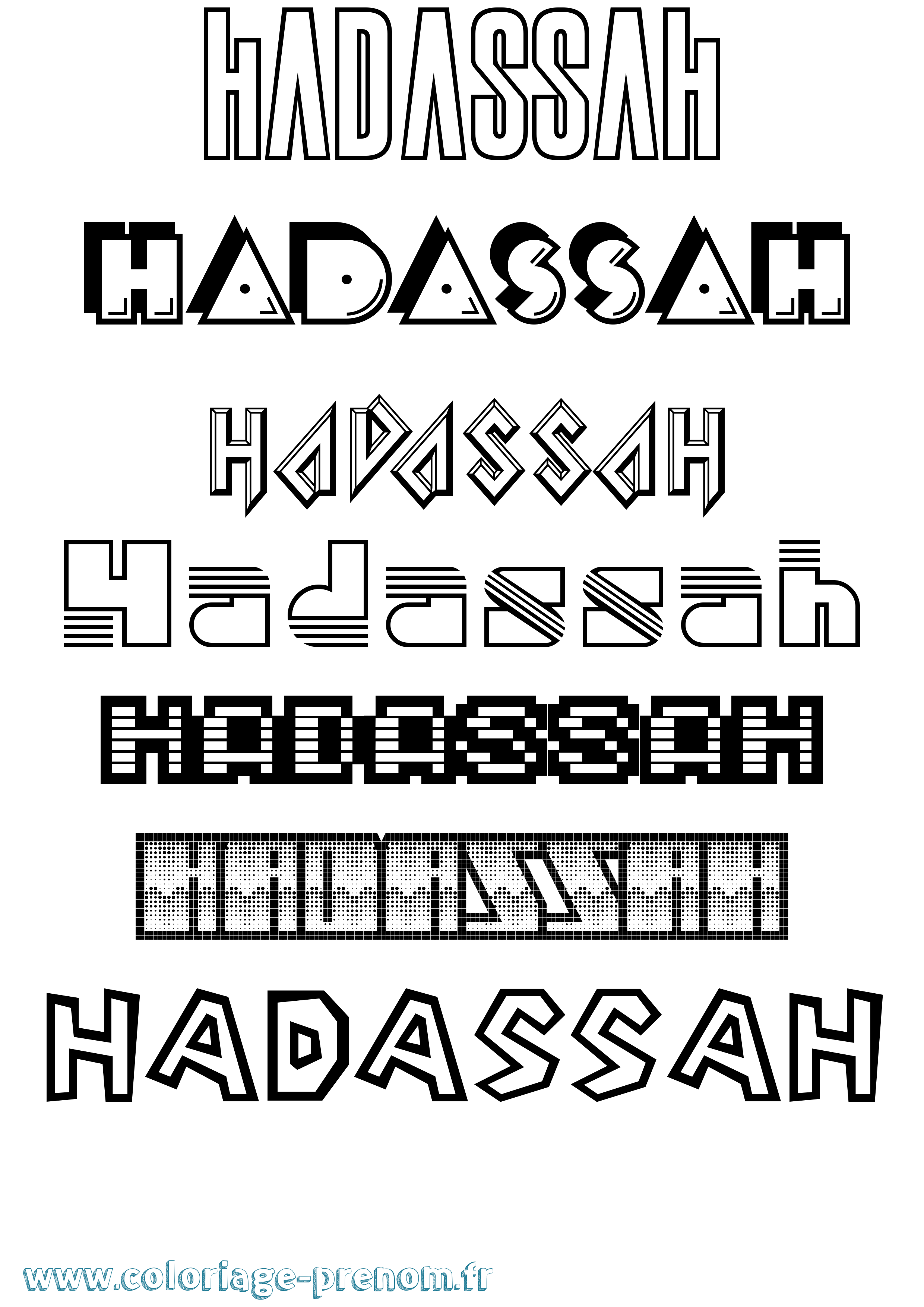 Coloriage Hadassah Jeux Vidéos Coloriage prénom Hadassah Jeux Vidéos