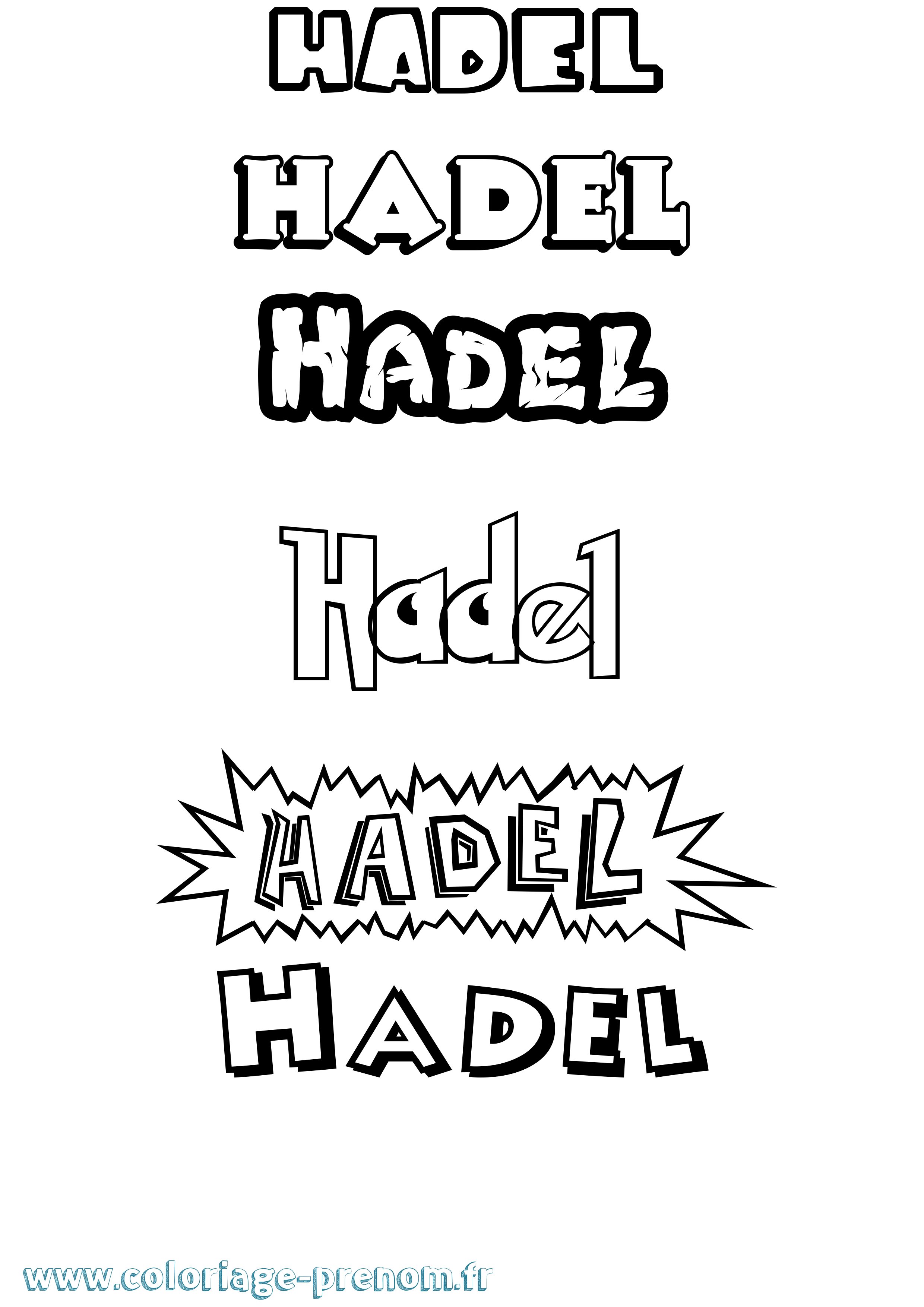 Coloriage Hadel Dessin Animé Coloriage prénom Hadel Dessin Animé