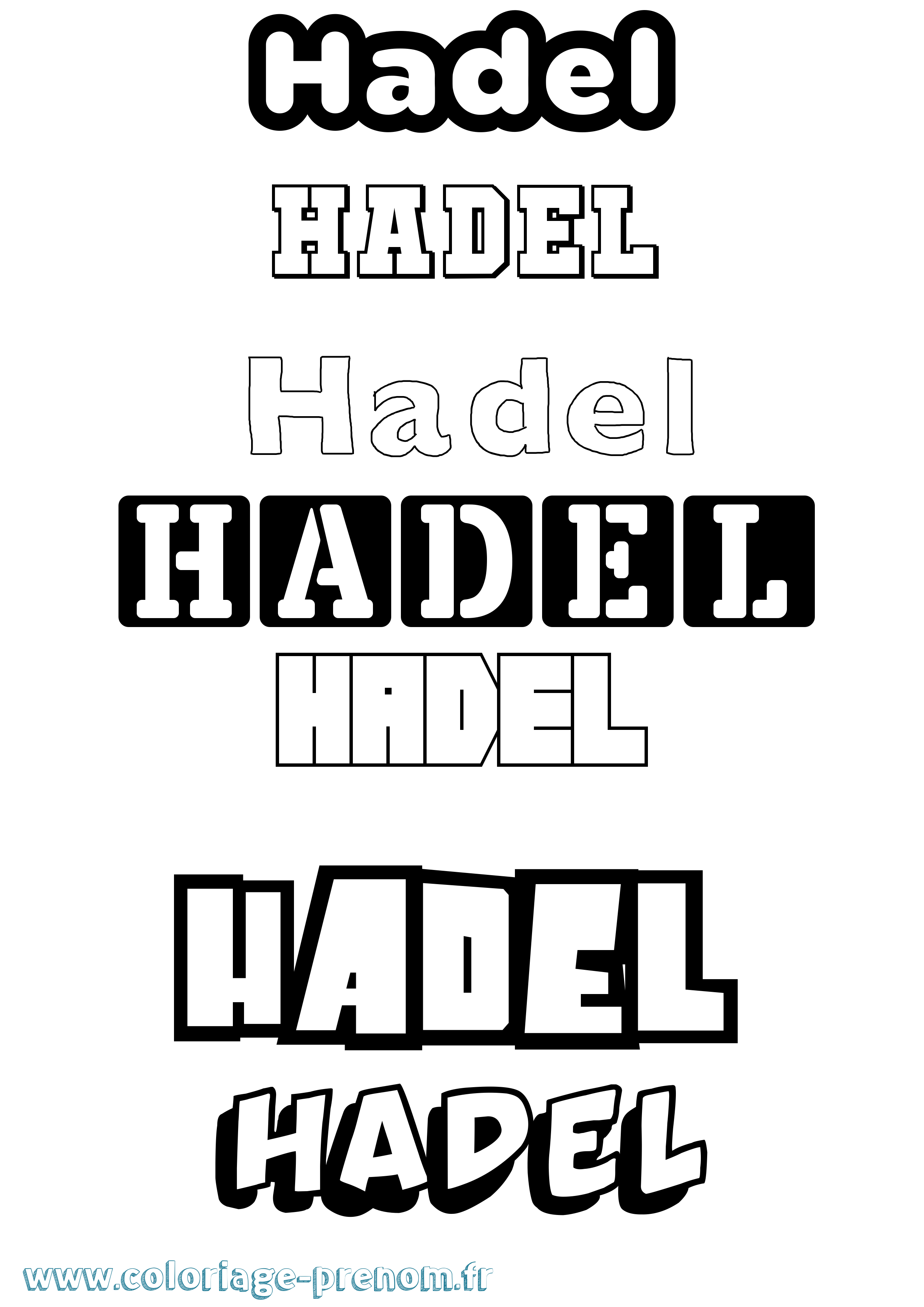 Coloriage Hadel Simple Coloriage prénom Hadel Simple