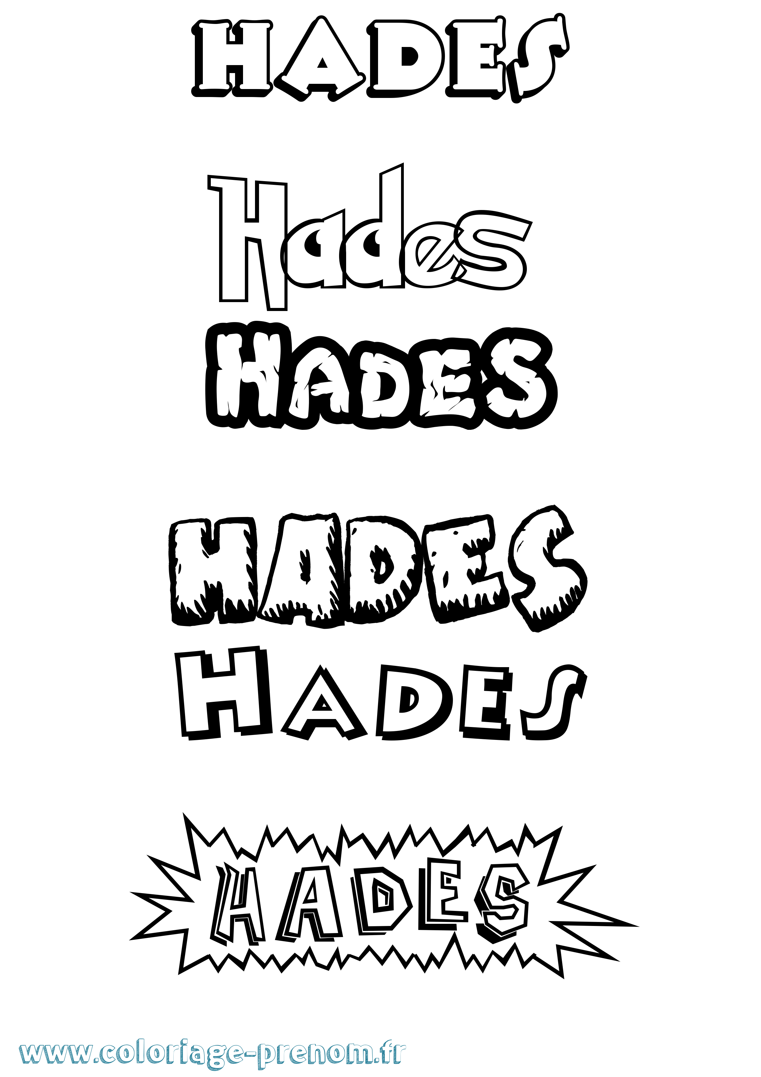 Coloriage Hades Dessin Animé Coloriage prénom Hades Dessin Animé