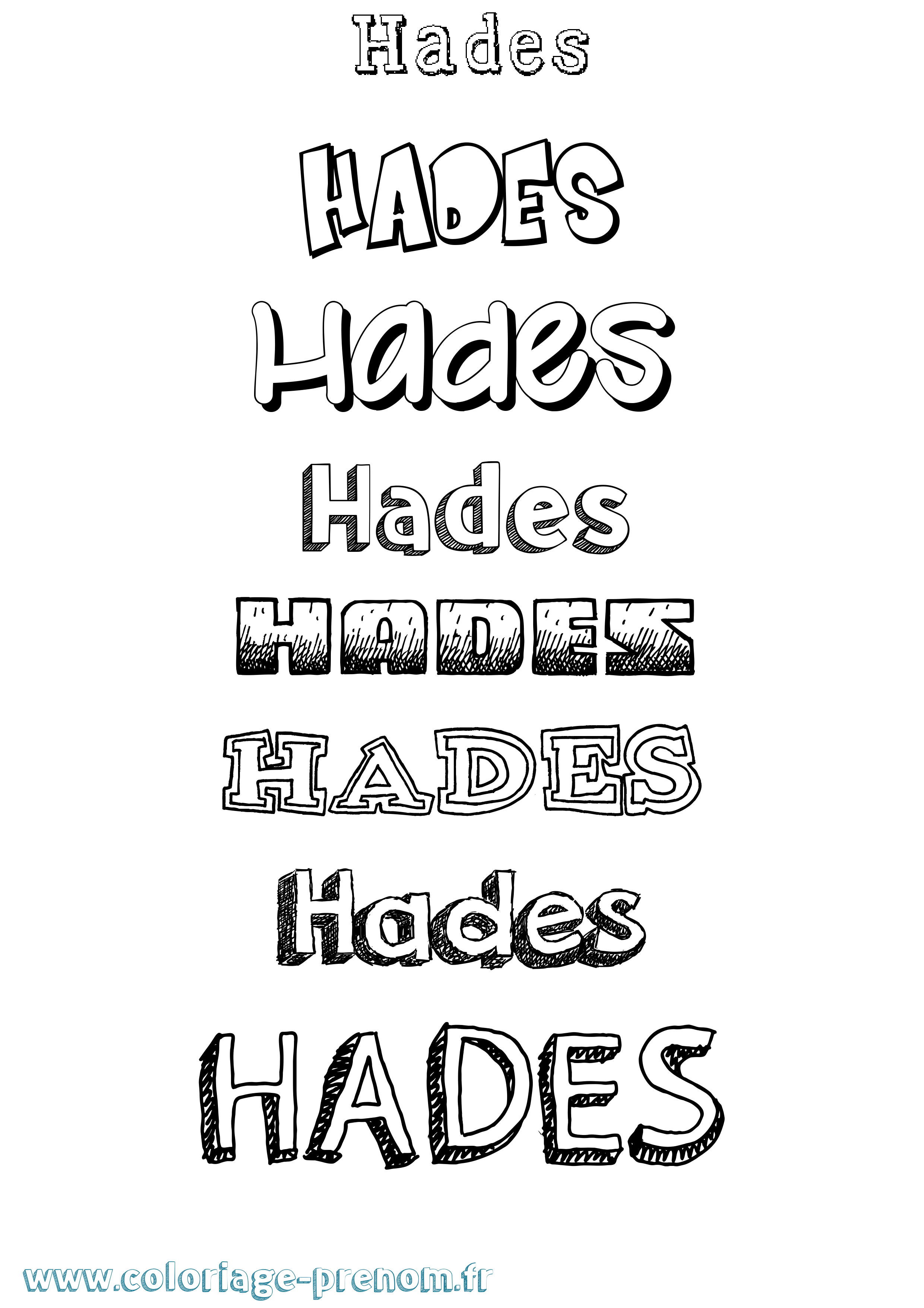 Coloriage Hades Dessiné Coloriage prénom Hades Dessiné