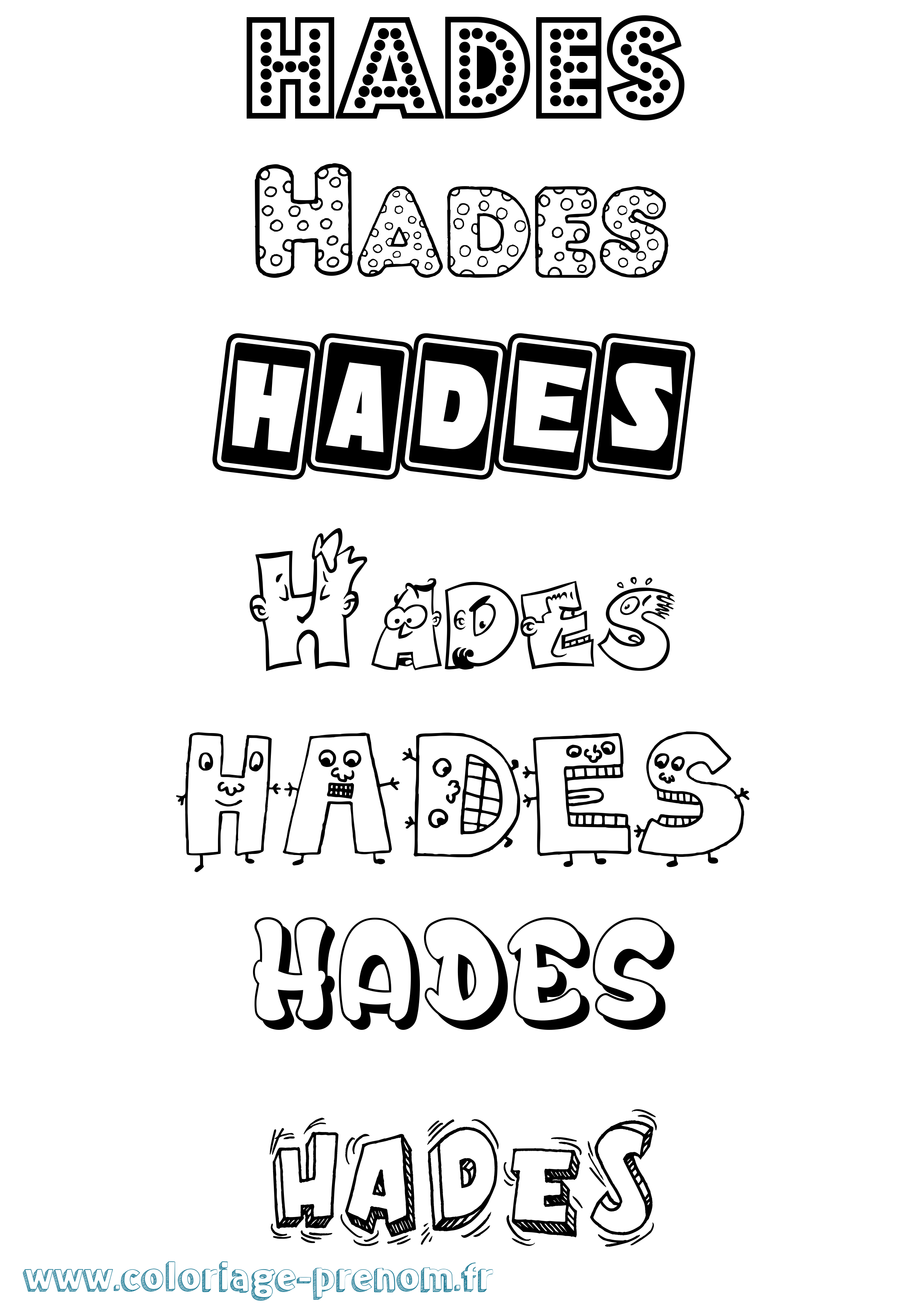 Coloriage Hades Fun Coloriage prénom Hades Fun