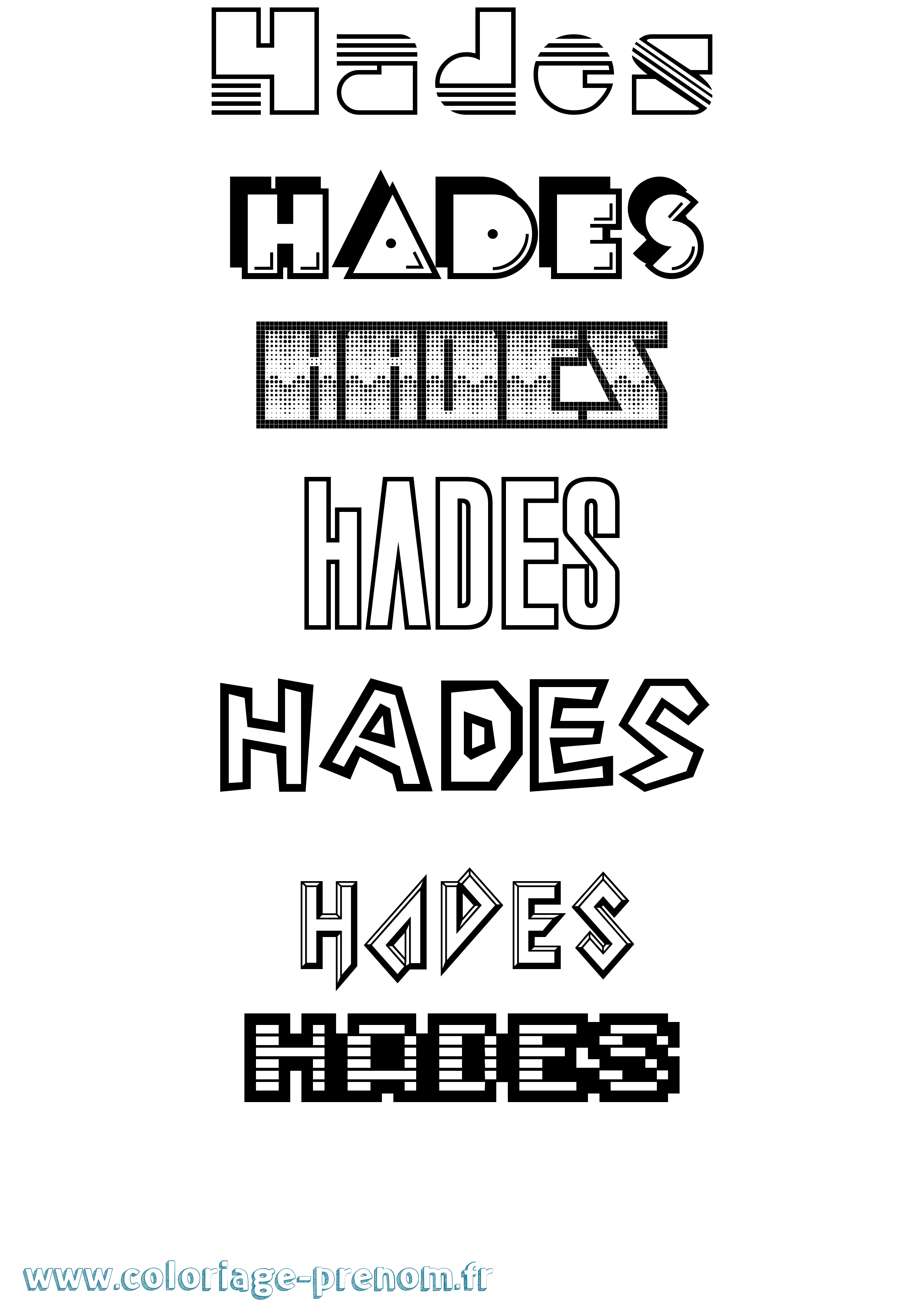 Coloriage Hades Jeux Vidéos Coloriage prénom Hades Jeux Vidéos