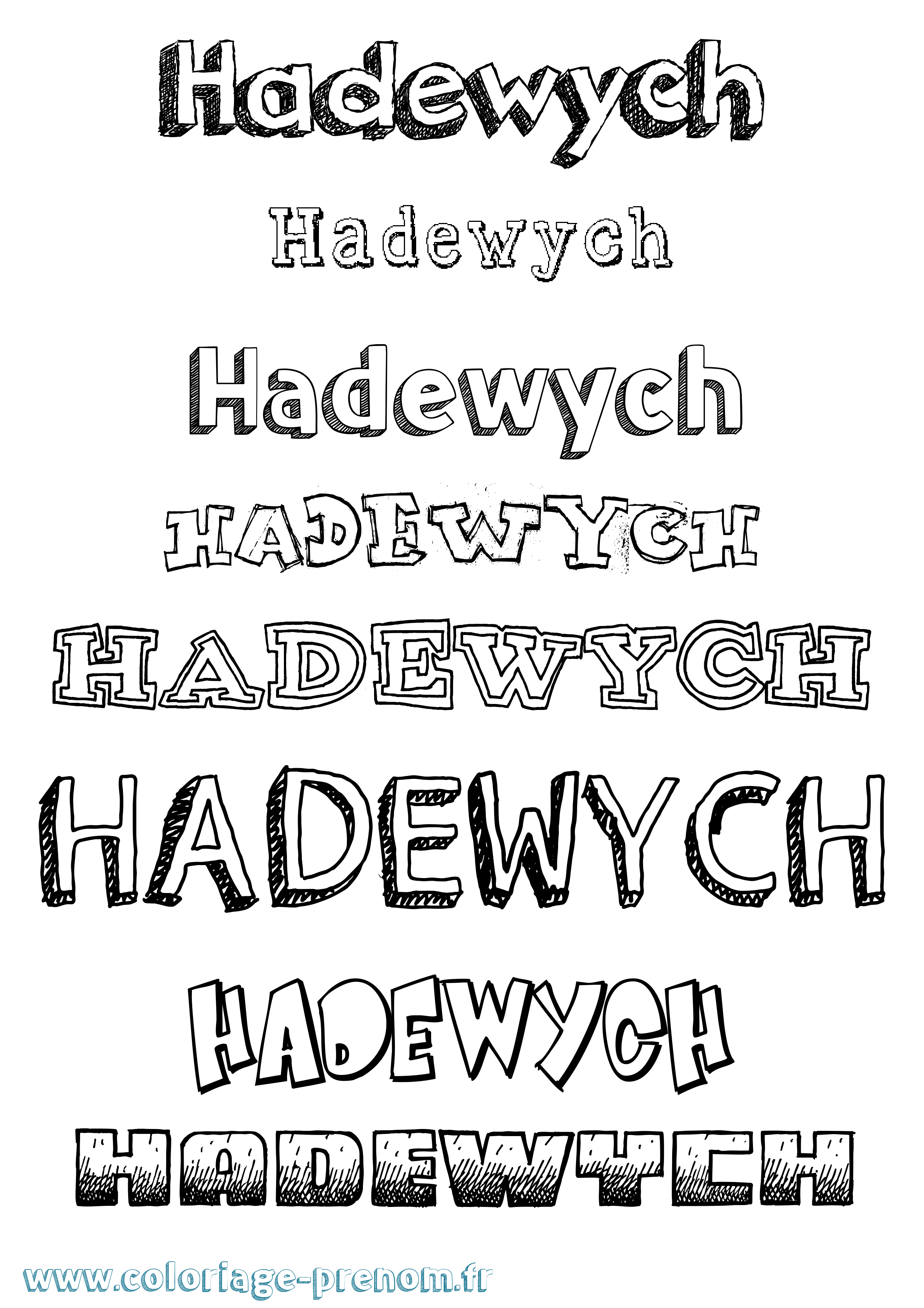 Coloriage Hadewych Dessiné Coloriage prénom Hadewych Dessiné