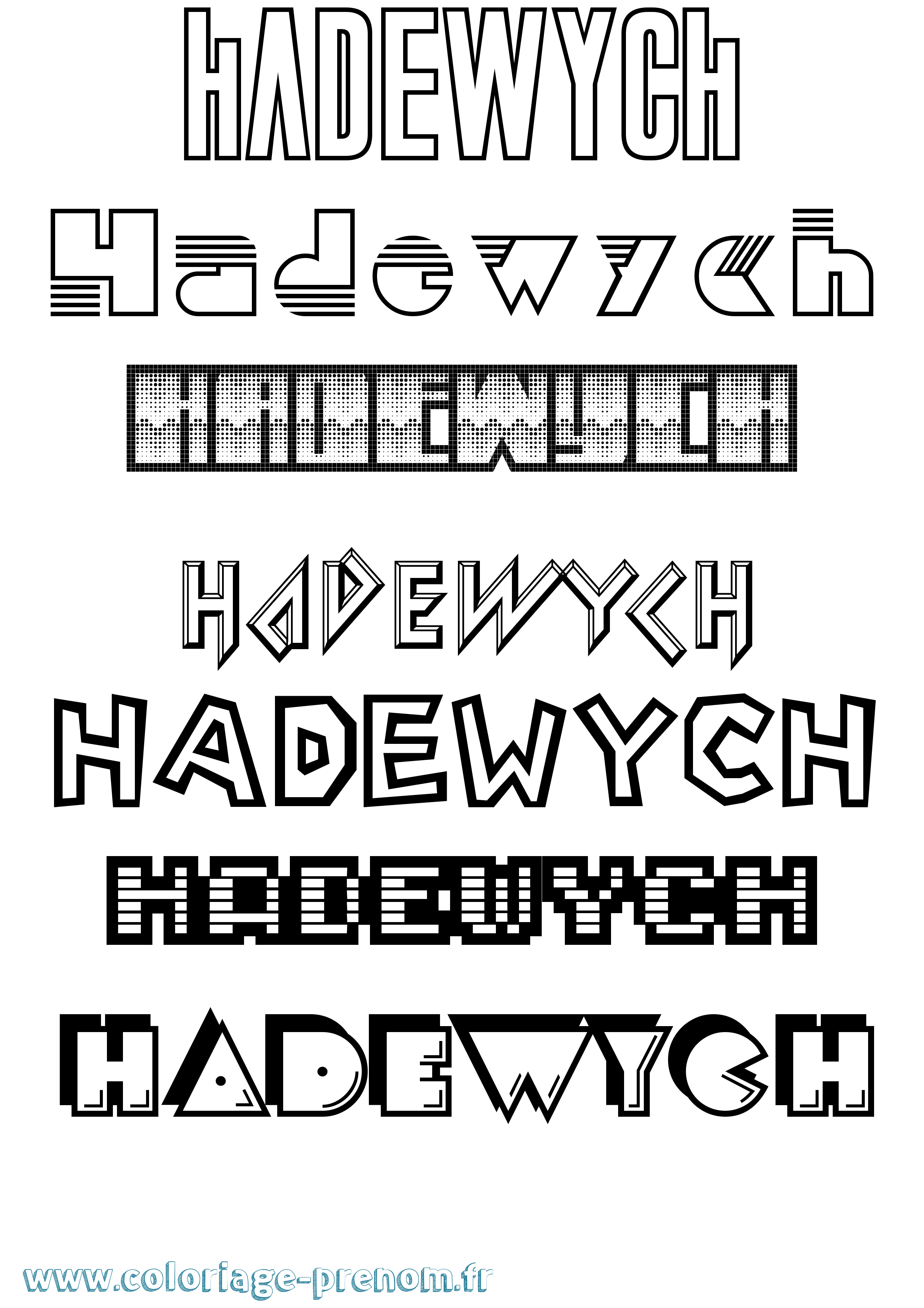 Coloriage Hadewych Jeux Vidéos Coloriage prénom Hadewych Jeux Vidéos