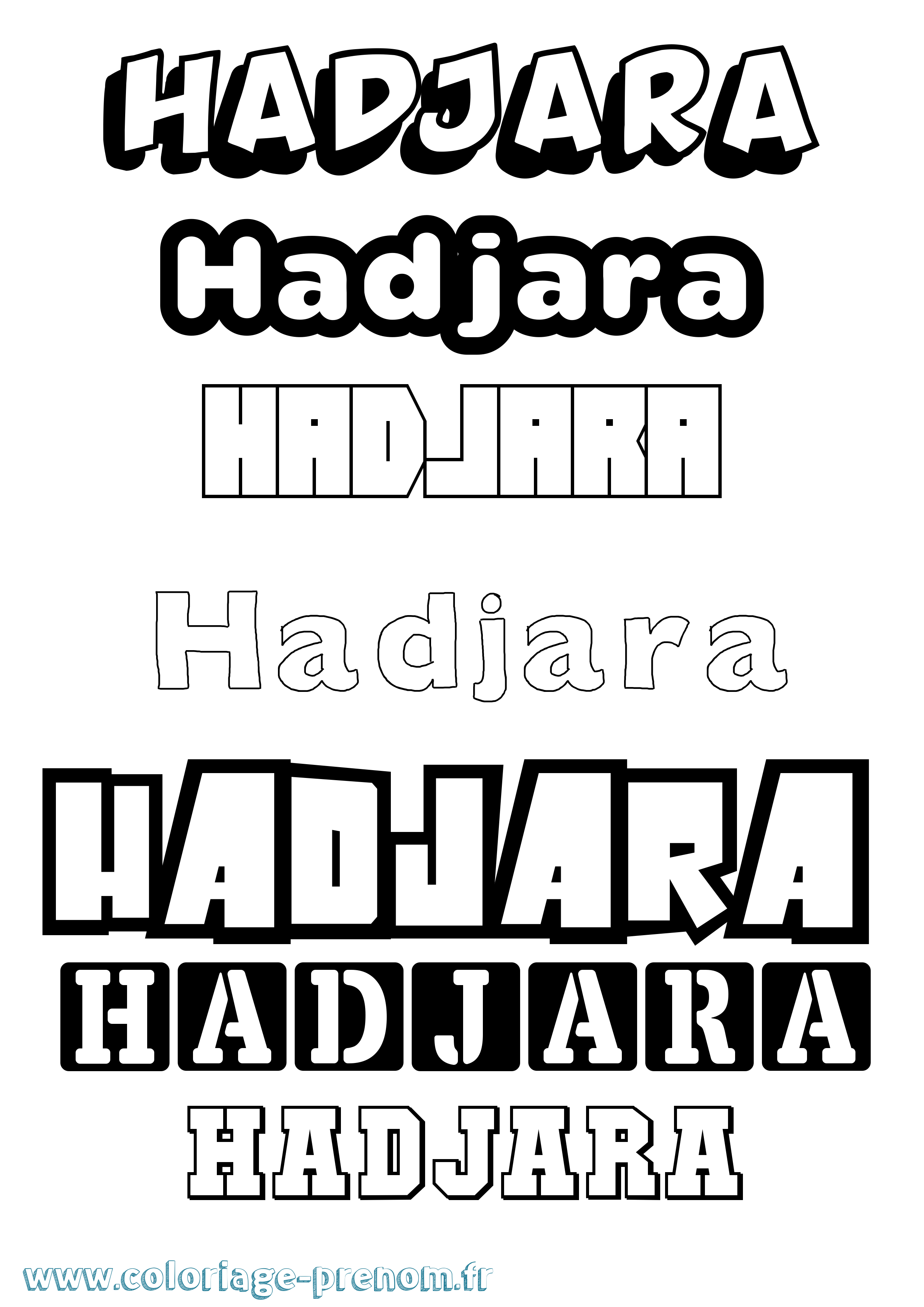 Coloriage prénom Hadjara Simple