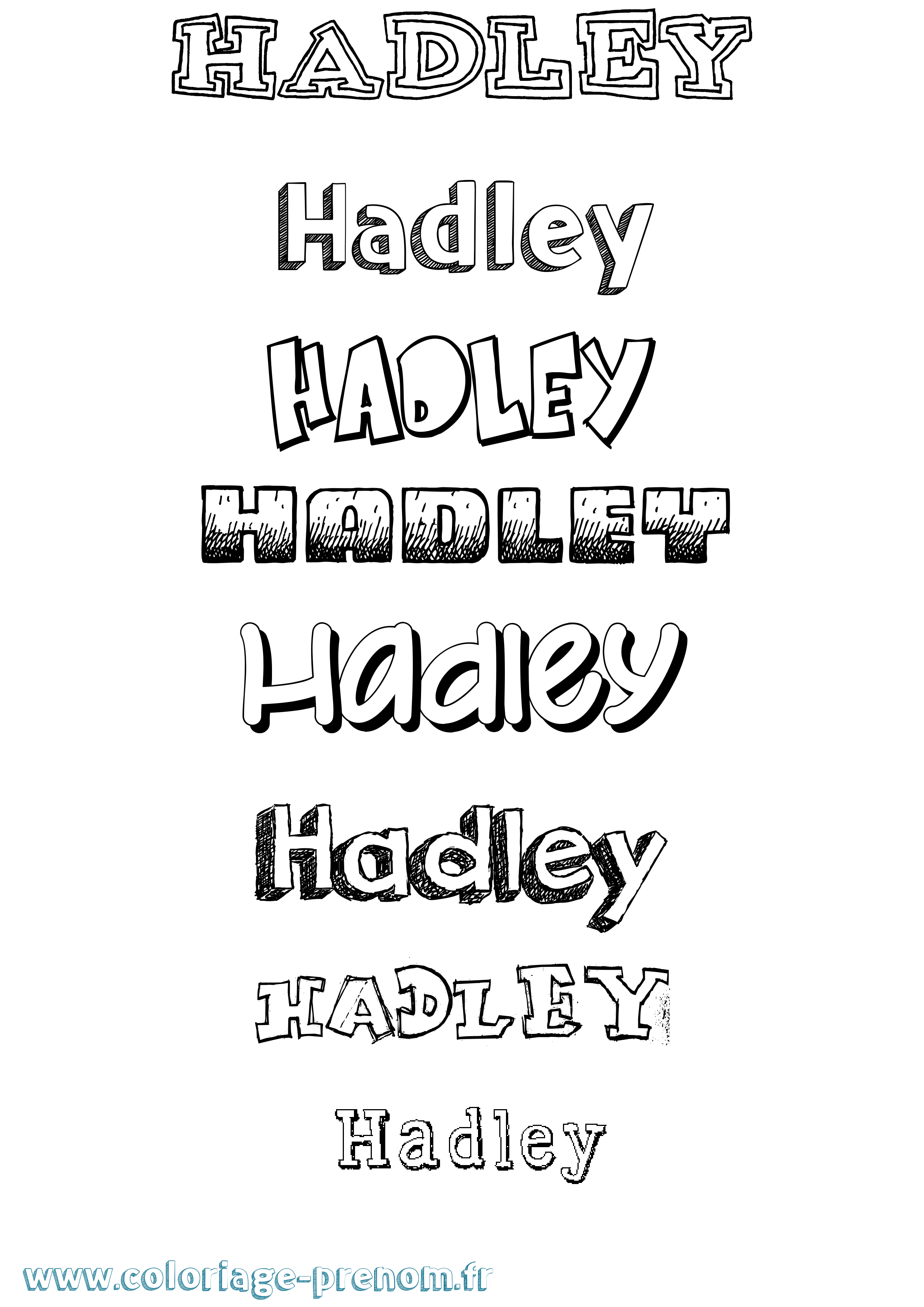 Coloriage prénom Hadley Dessiné