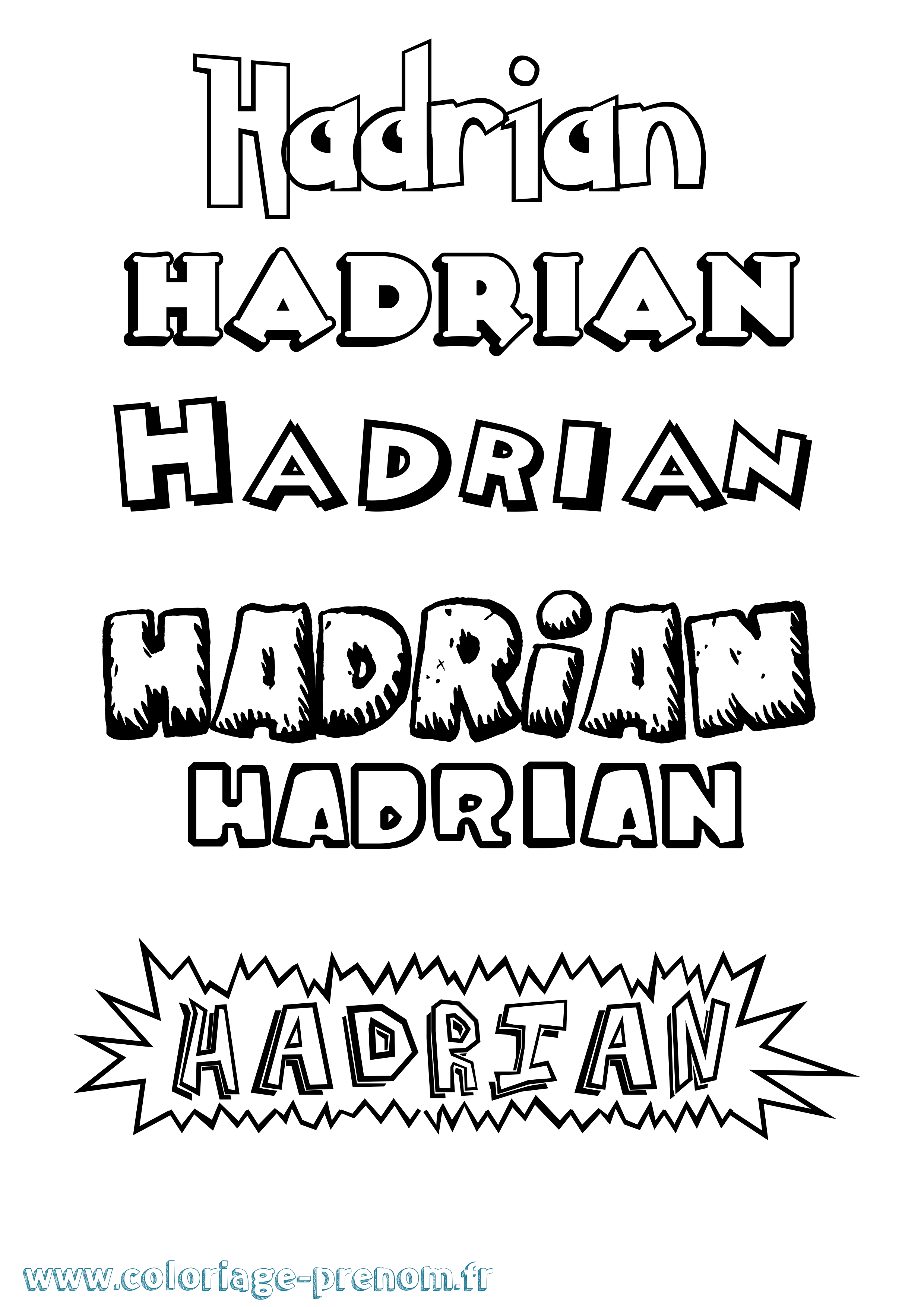 Coloriage Hadrian Dessin Animé Coloriage prénom Hadrian Dessin Animé
