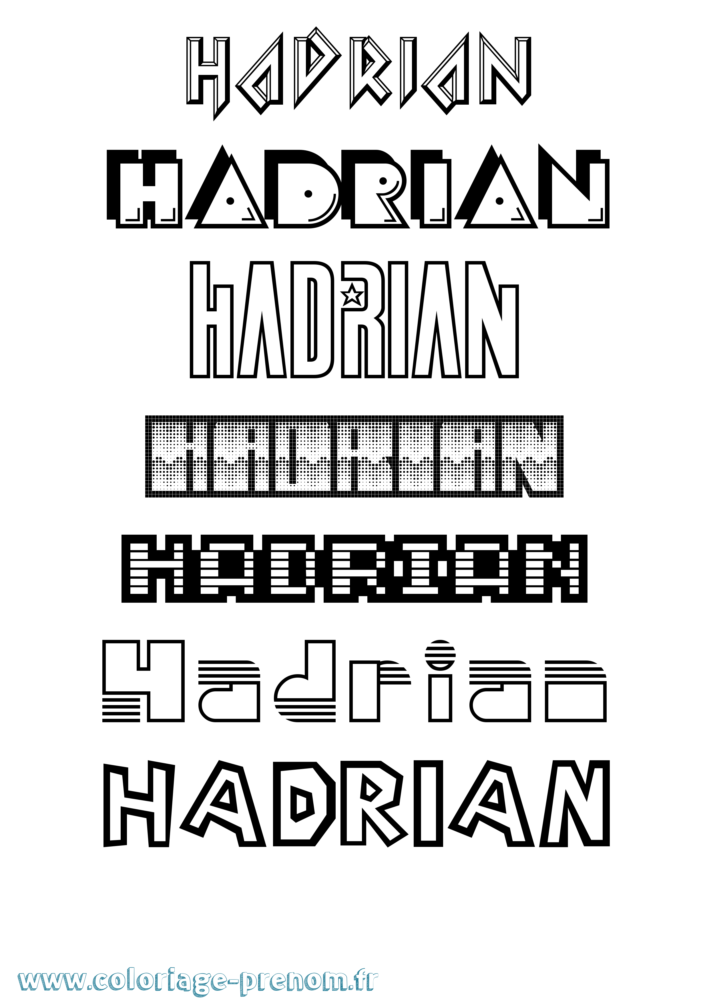 Coloriage Hadrian Jeux Vidéos Coloriage prénom Hadrian Jeux Vidéos