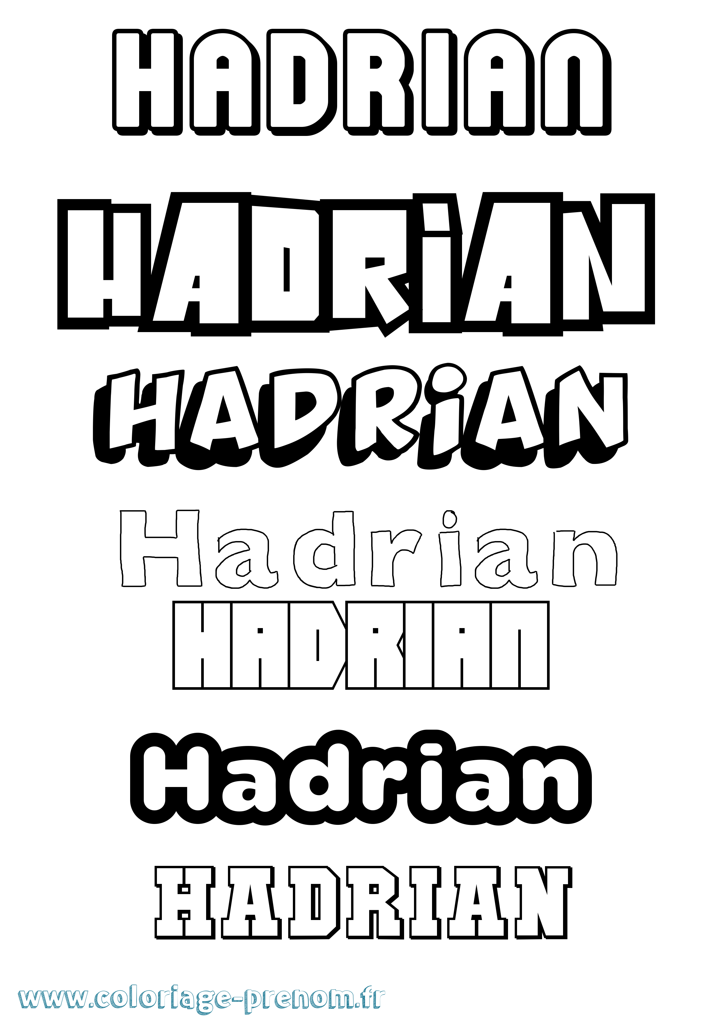 Coloriage Hadrian Simple Coloriage prénom Hadrian Simple