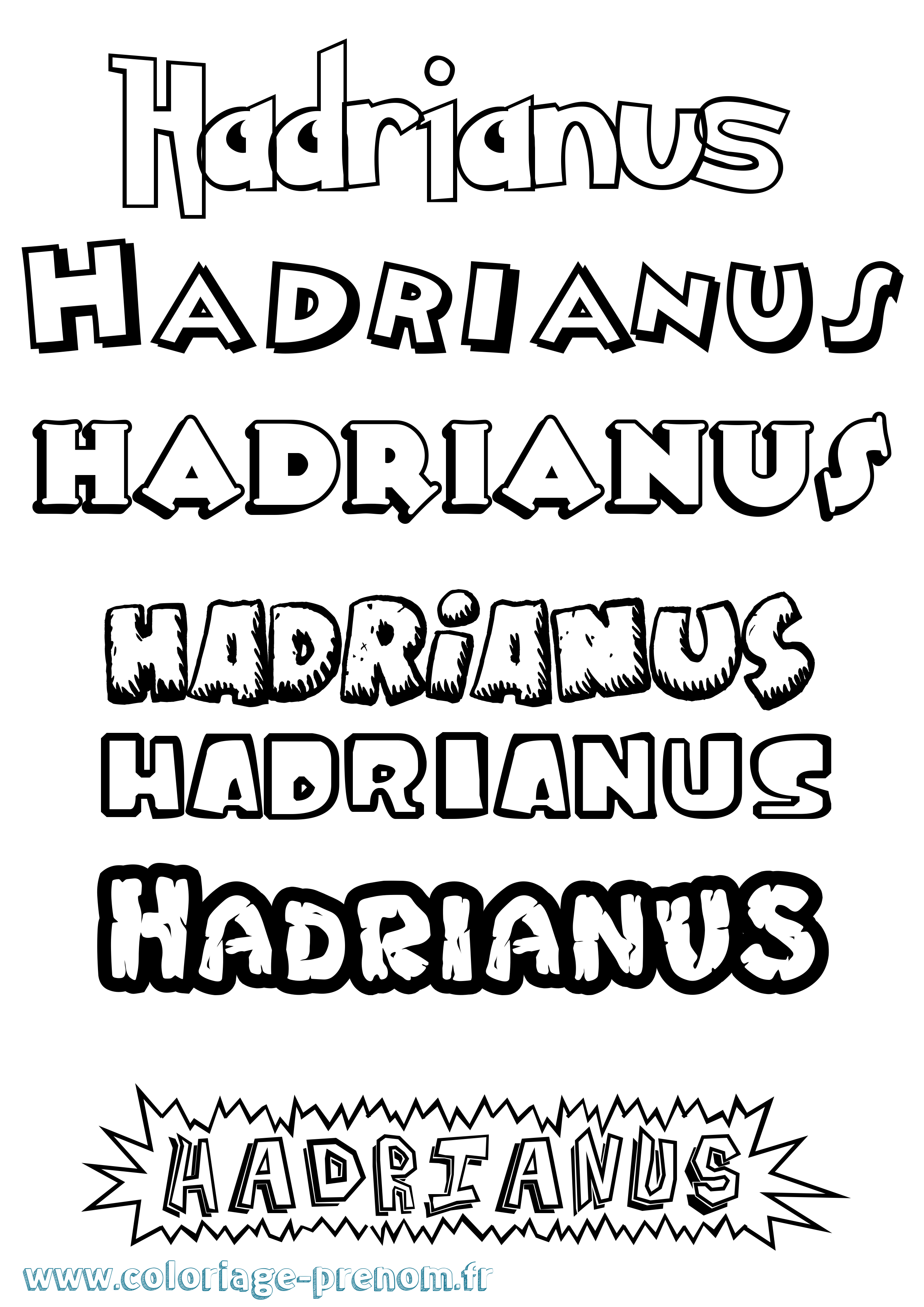 Coloriage prénom Hadrianus Dessin Animé
