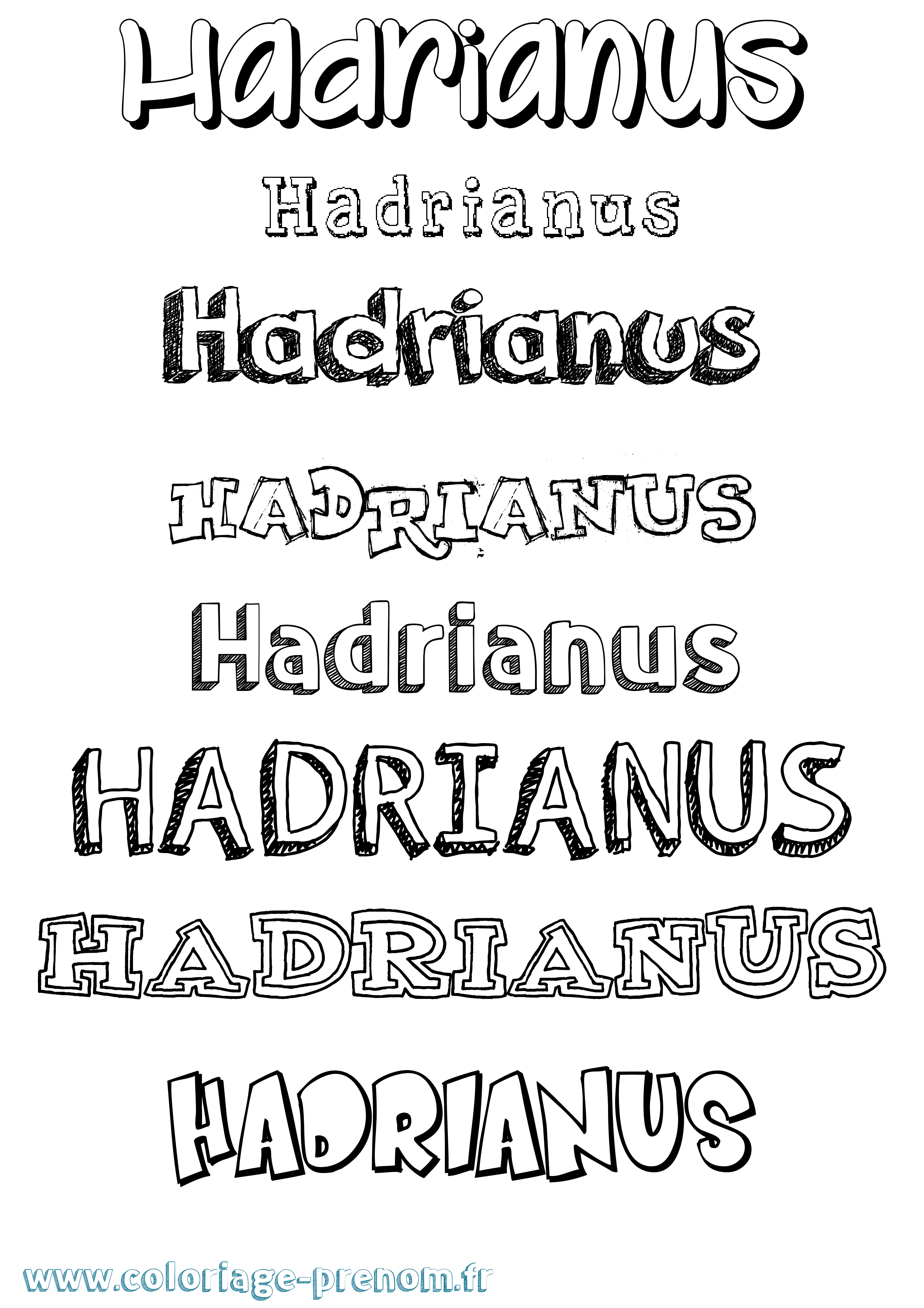 Coloriage prénom Hadrianus Dessiné