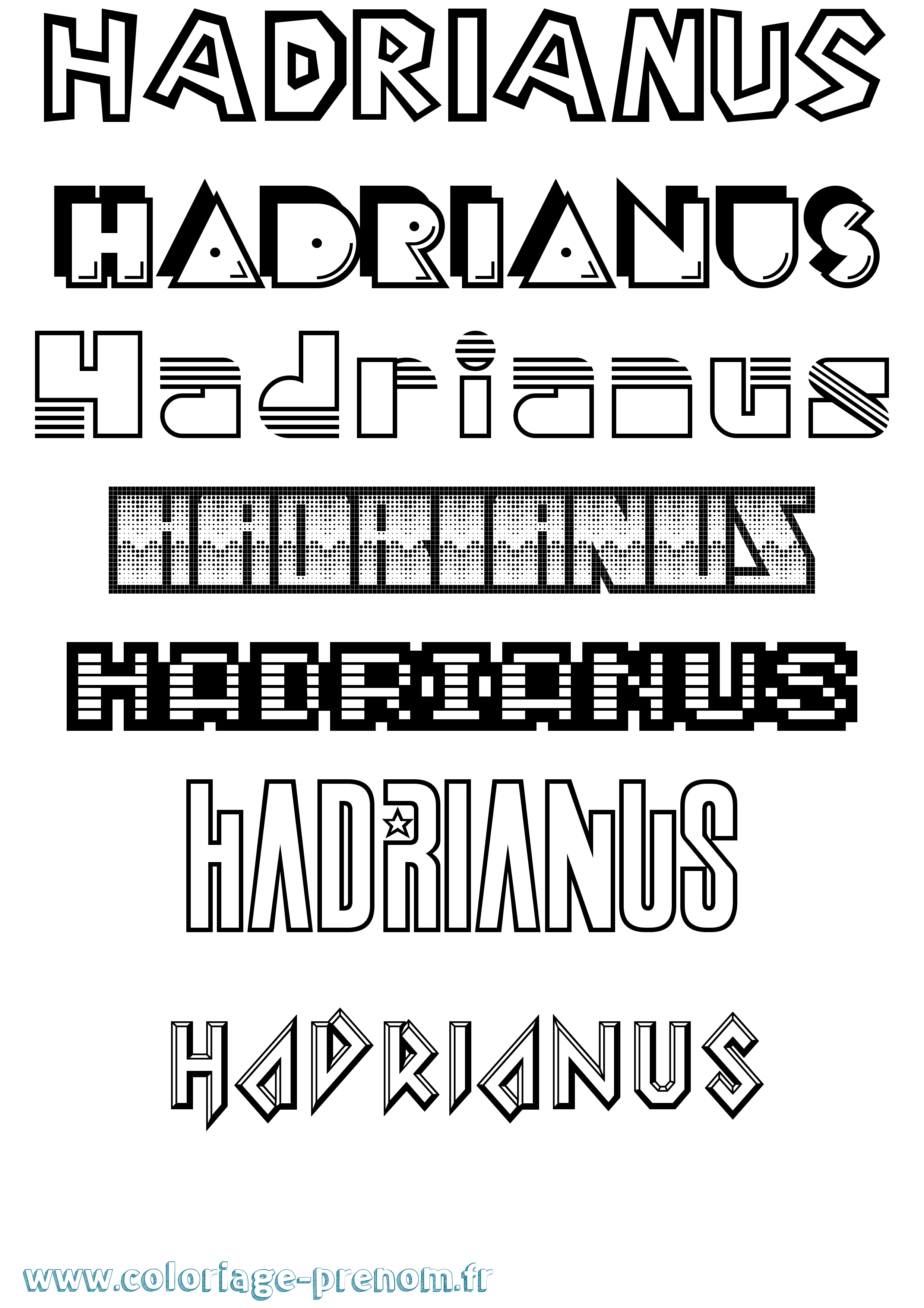 Coloriage prénom Hadrianus Jeux Vidéos