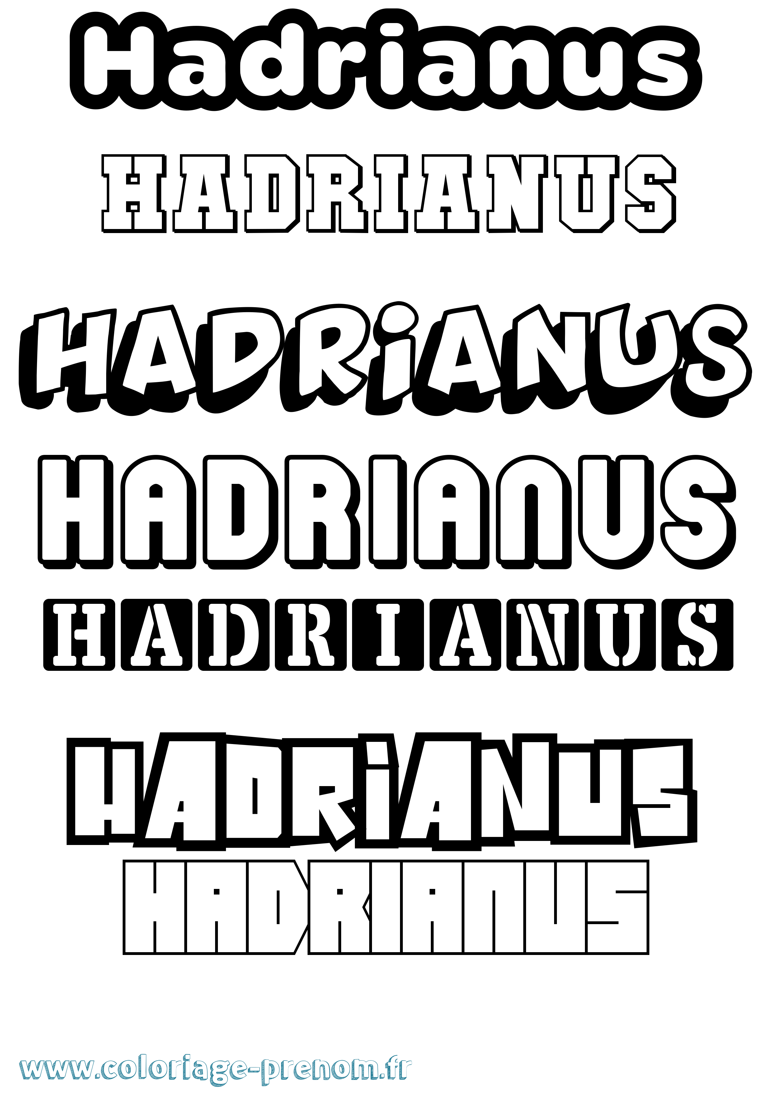 Coloriage prénom Hadrianus Simple