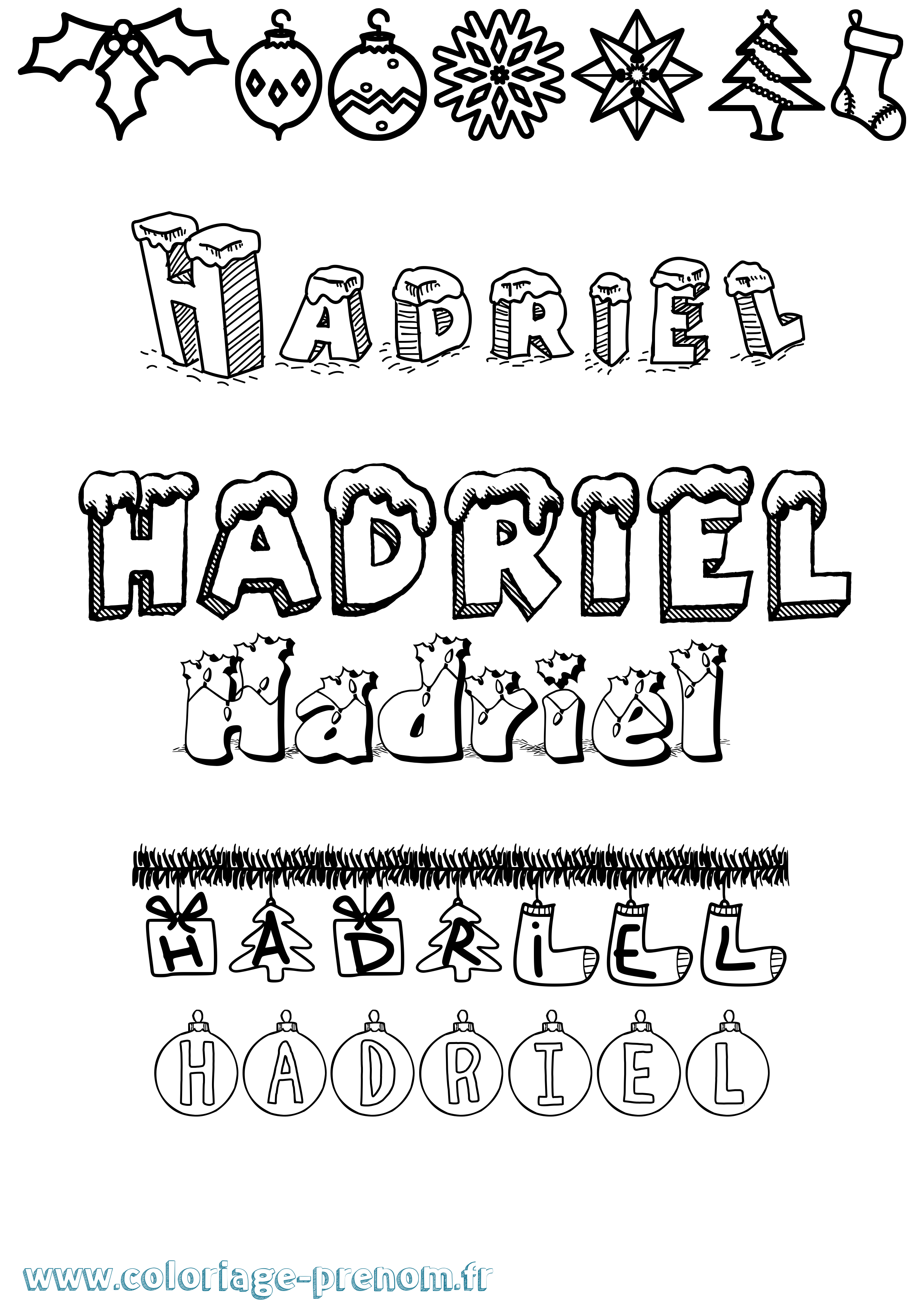 Coloriage prénom Hadriel
