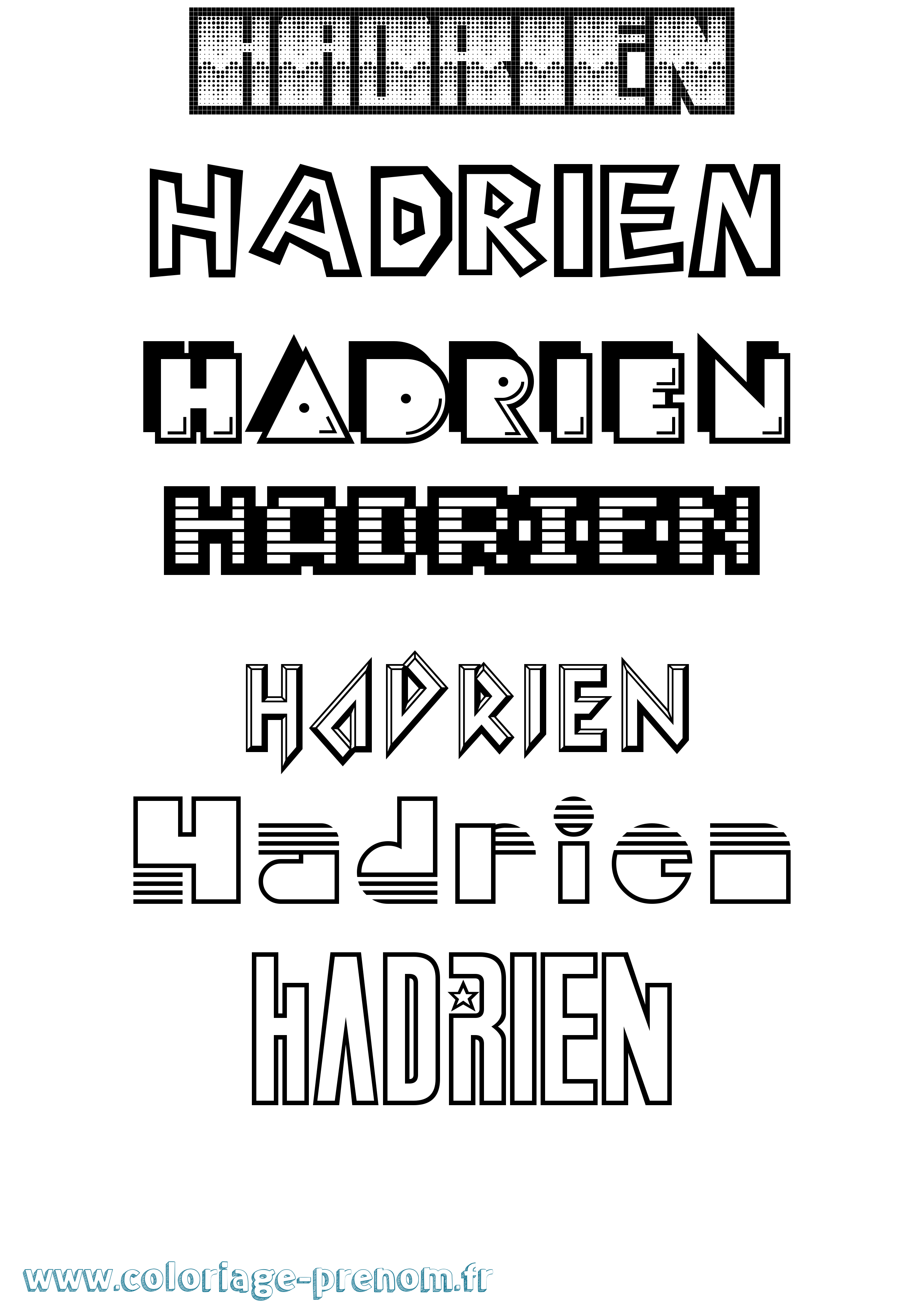 Coloriage Hadrien Jeux Vidéos Coloriage prénom Hadrien Jeux Vidéos
