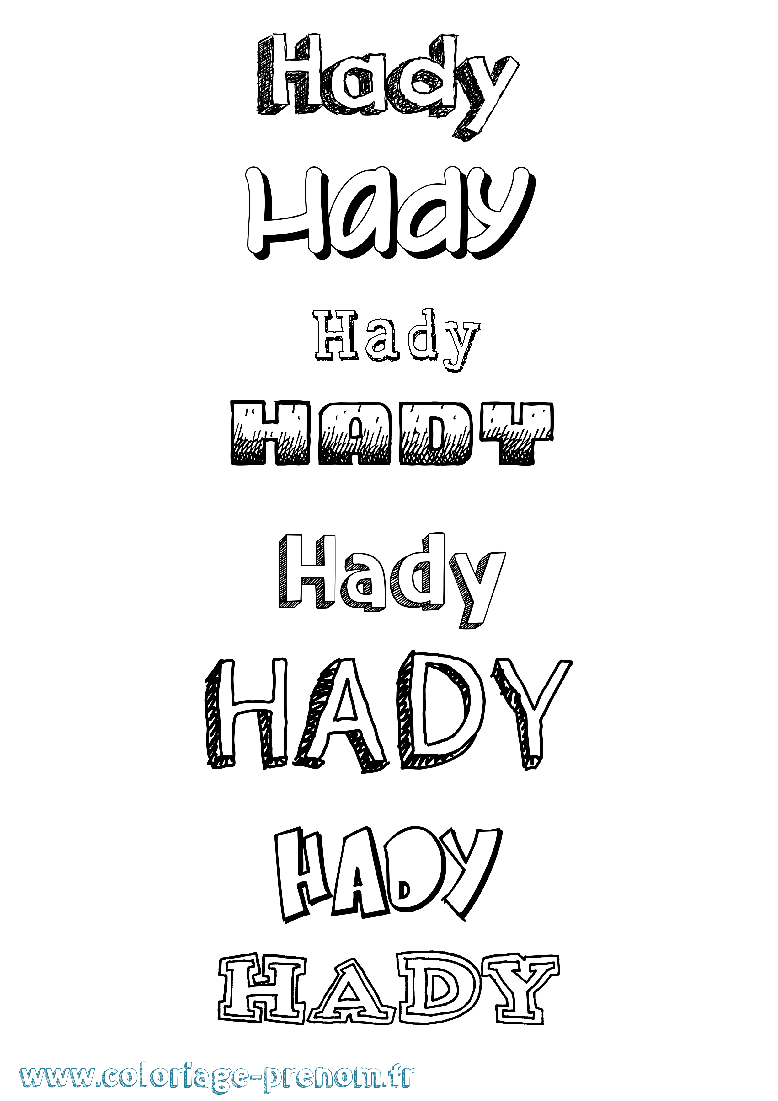 Coloriage Hady Dessiné Coloriage prénom Hady Dessiné