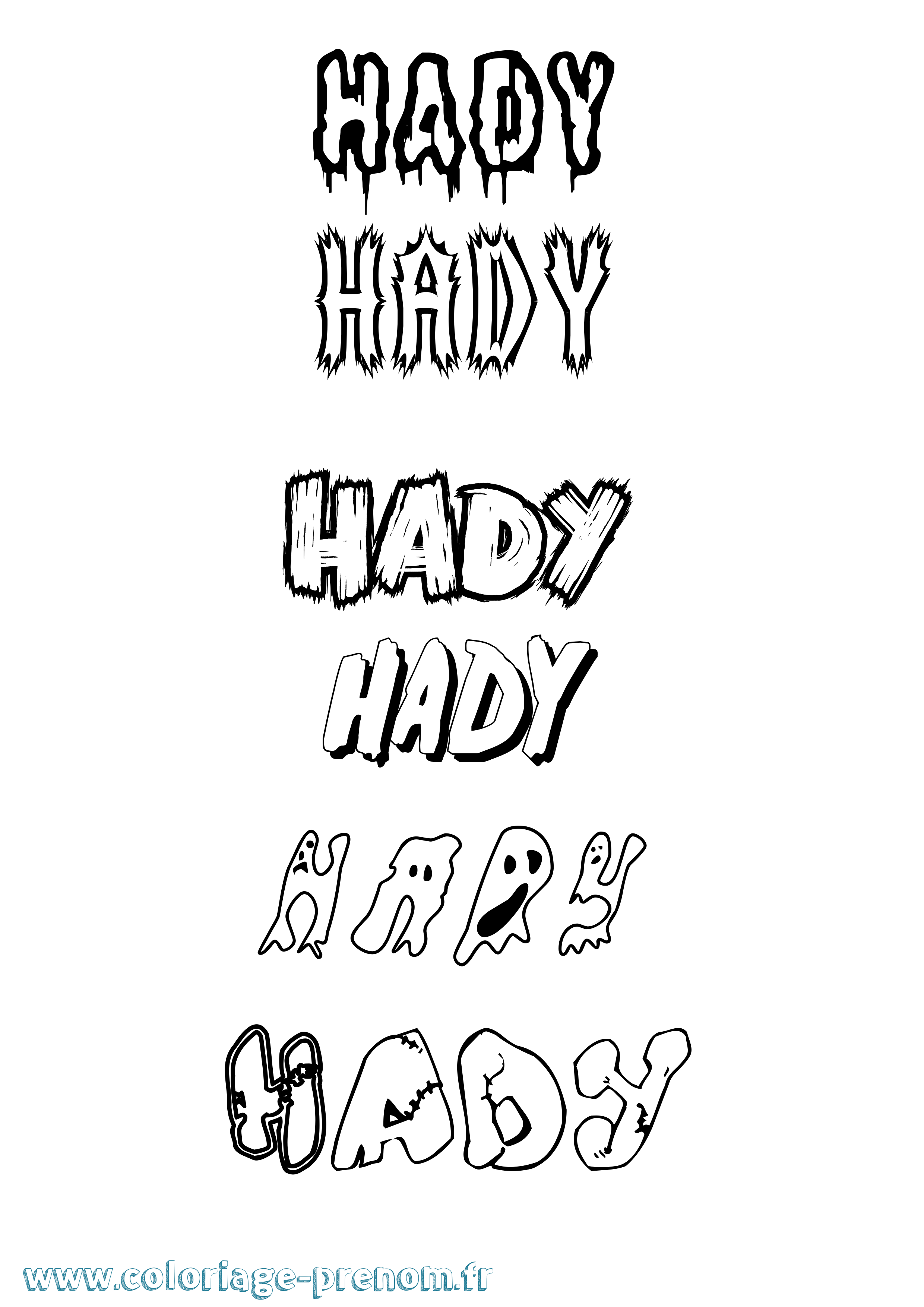 Coloriage Hady Frisson Coloriage prénom Hady Frisson
