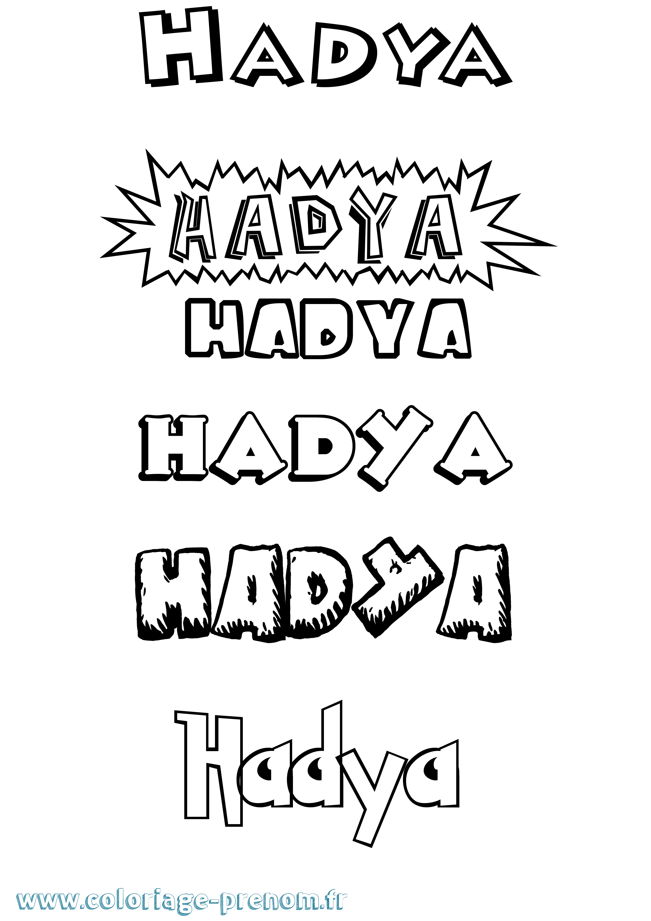 Coloriage Hadya Dessin Animé Coloriage prénom Hadya Dessin Animé