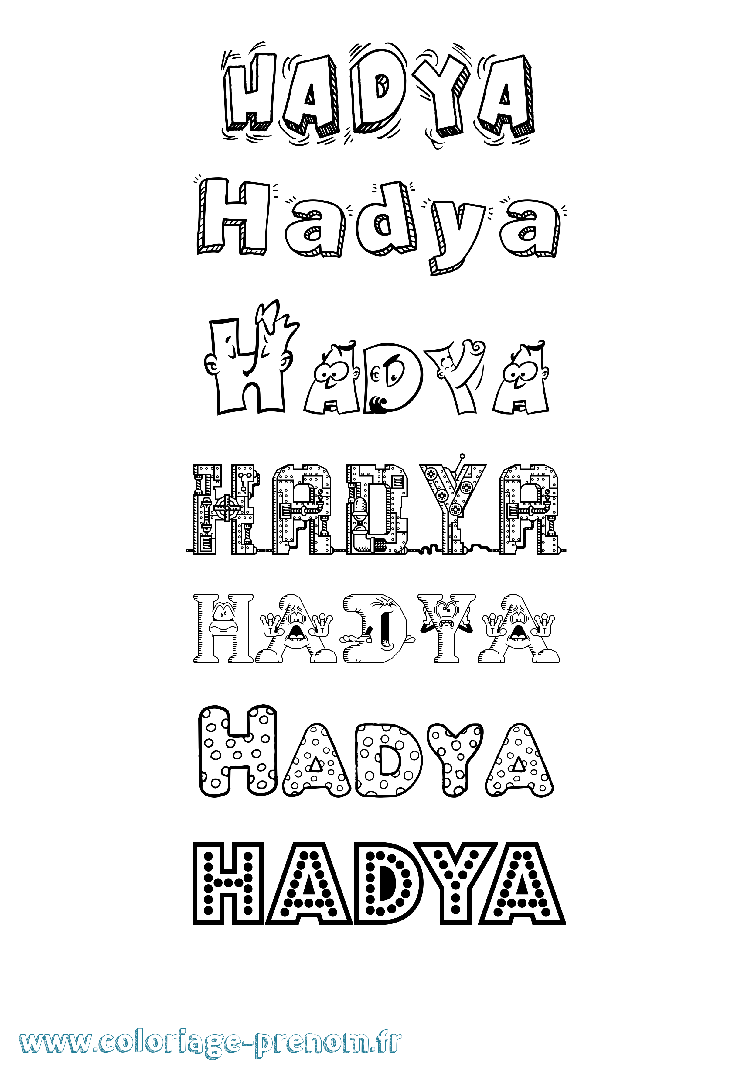 Coloriage Hadya Fun Coloriage prénom Hadya Fun