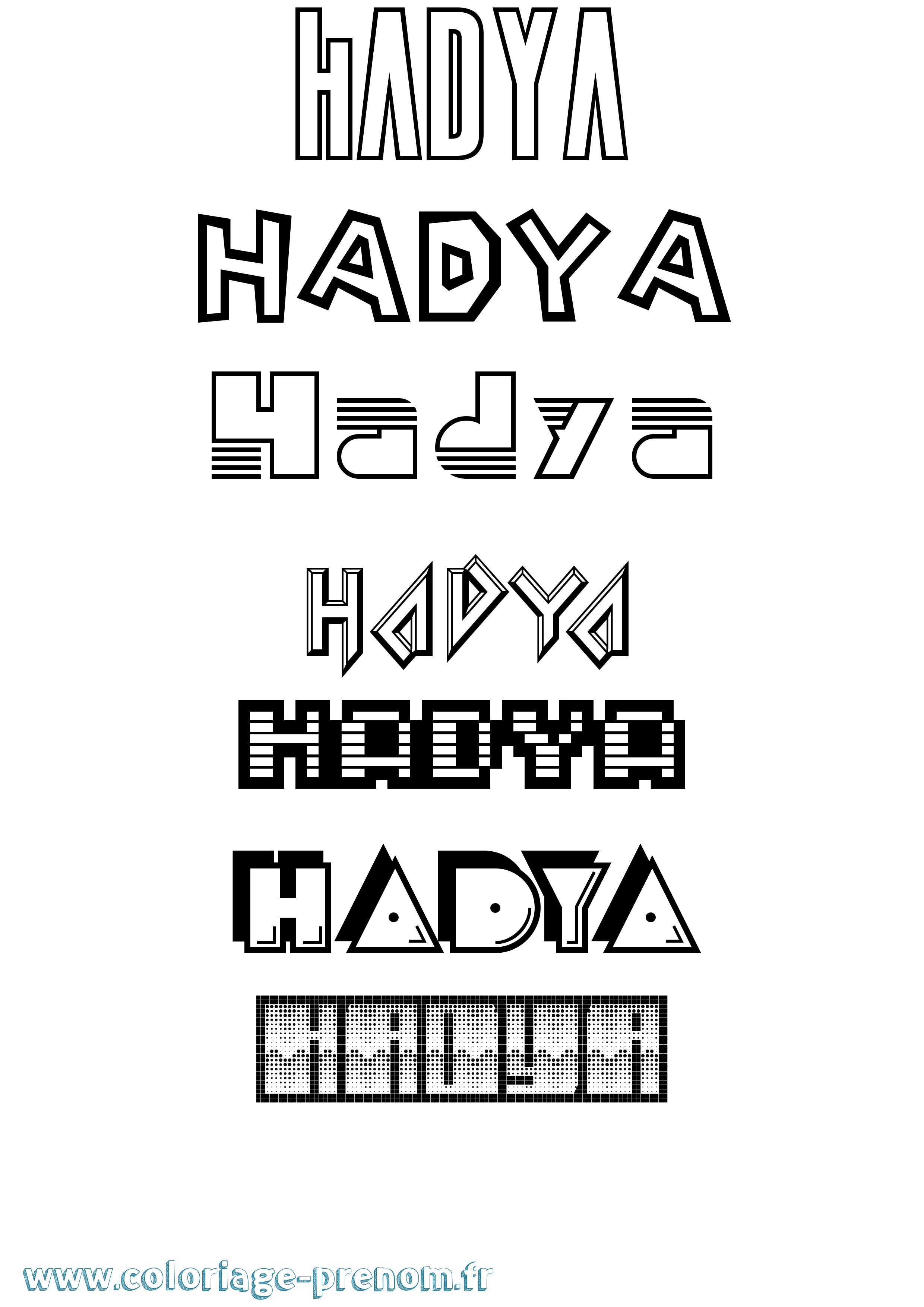 Coloriage Hadya Jeux Vidéos Coloriage prénom Hadya Jeux Vidéos