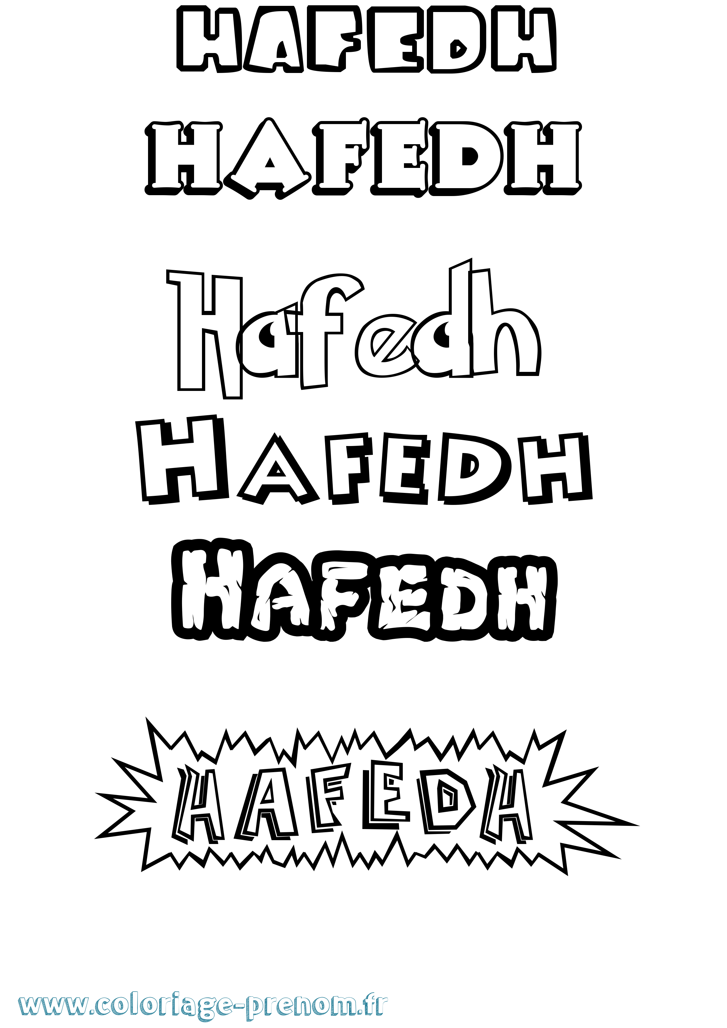 Coloriage prénom Hafedh Dessin Animé