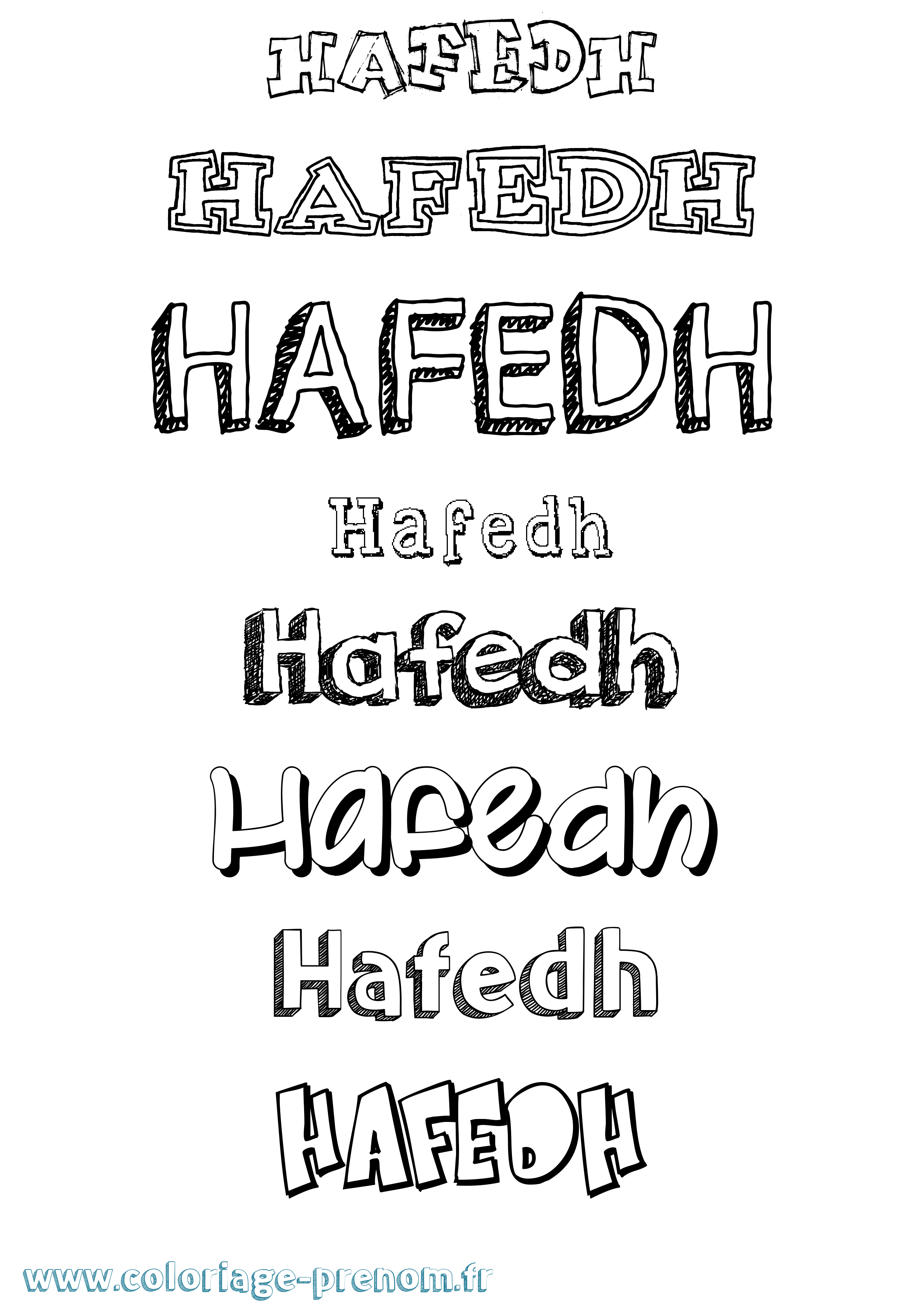 Coloriage prénom Hafedh Dessiné