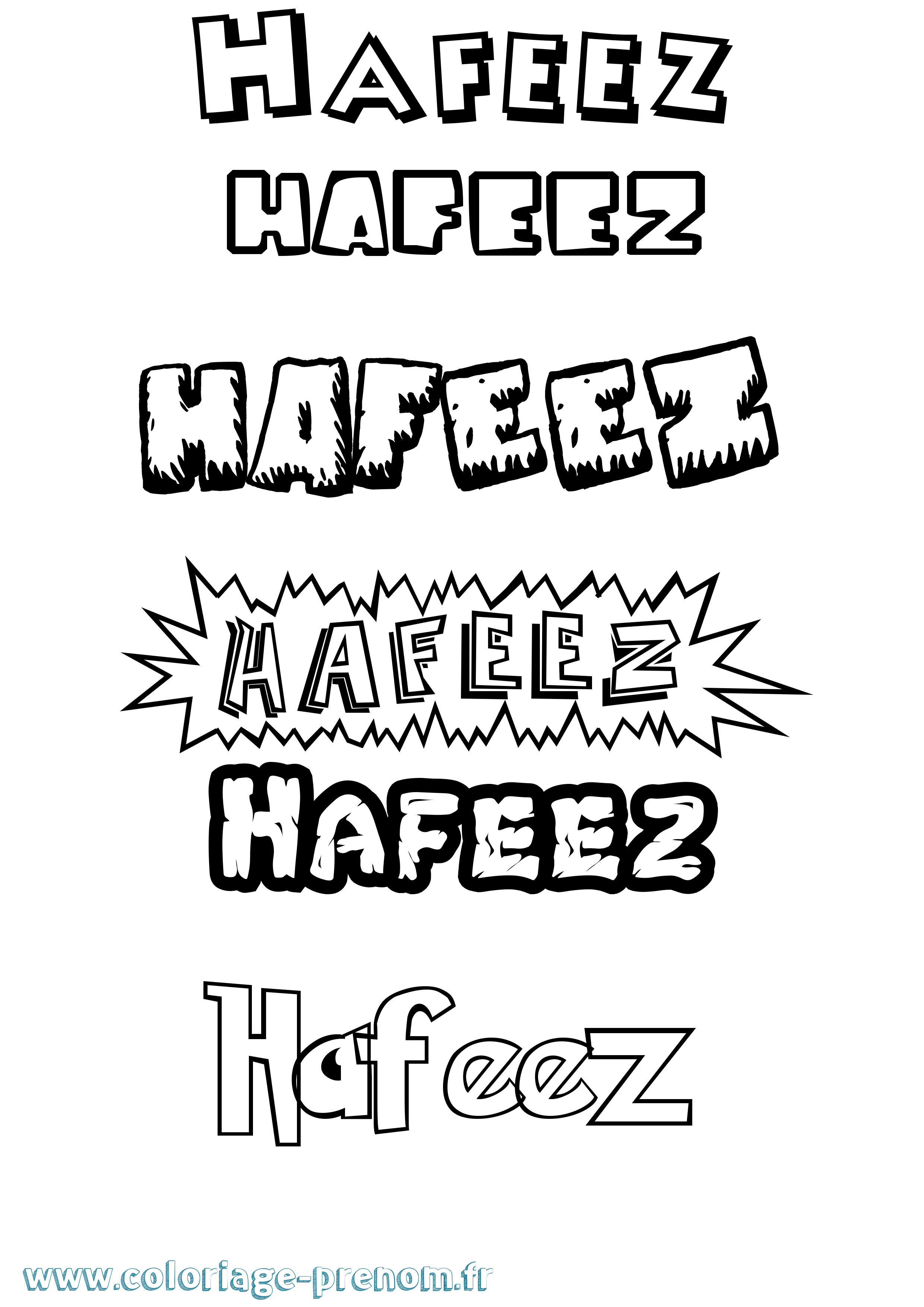 Coloriage prénom Hafeez Dessin Animé